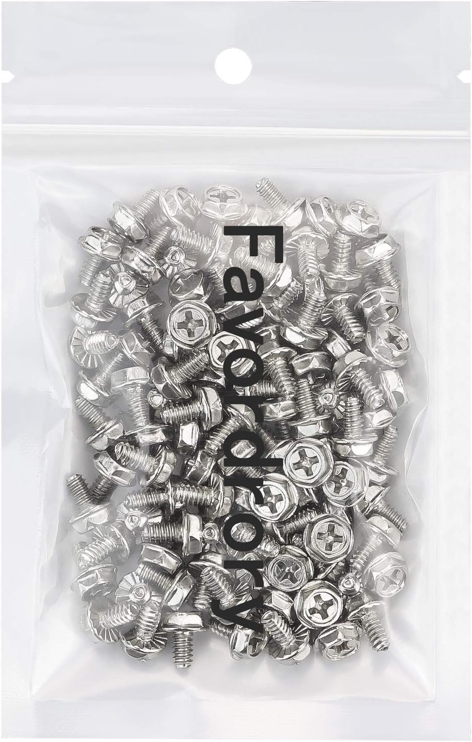 Toothed Hex 6/32 Screw 6# -32 Computer PC Case Mounting Screws, 100 PCS for Hard Drive and Motherboard
