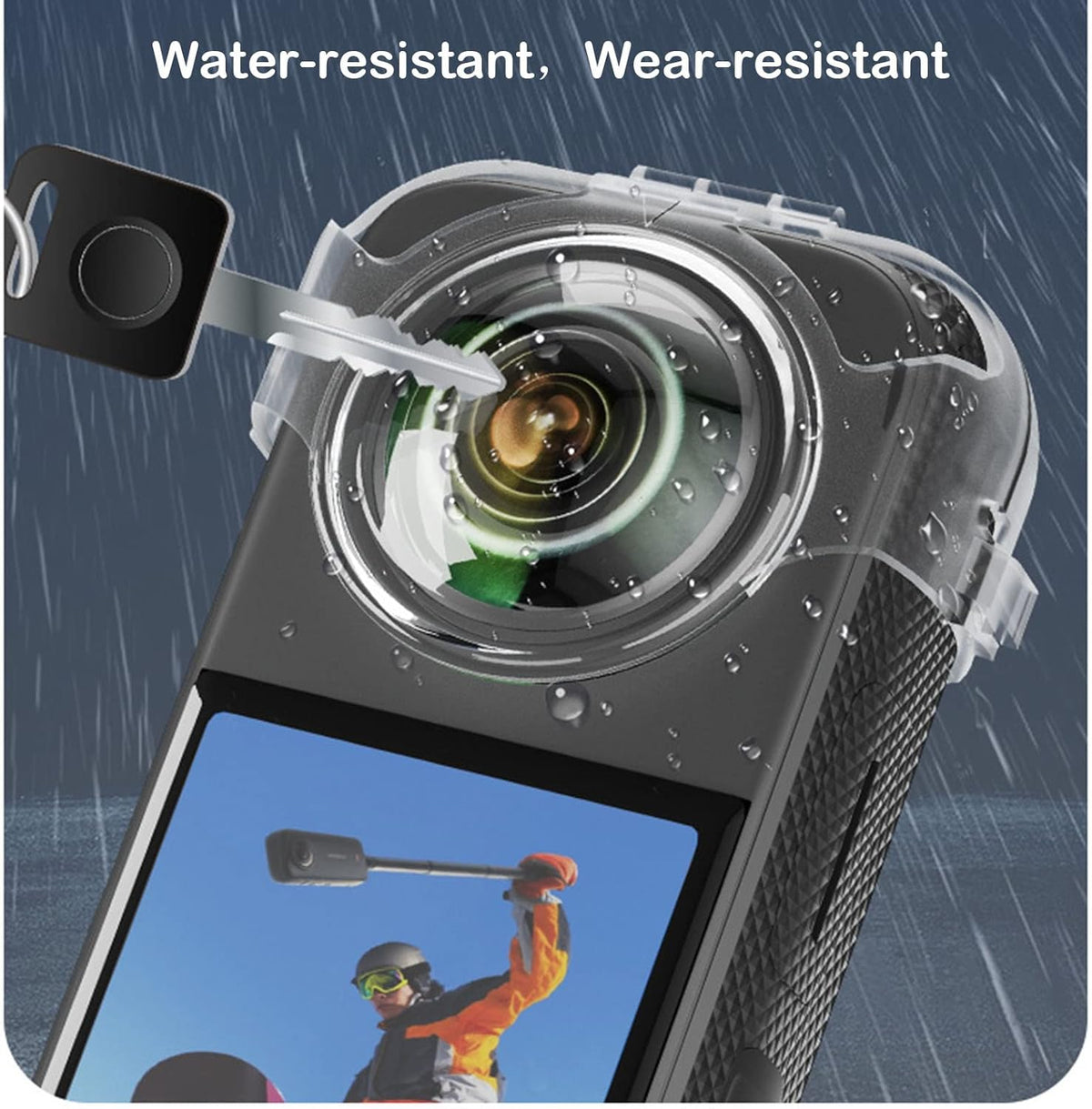 LICHIFIT Transparent Lens Cover Detachable Camera Lens Protector Case for Insta360 X3 Panoramic Camera