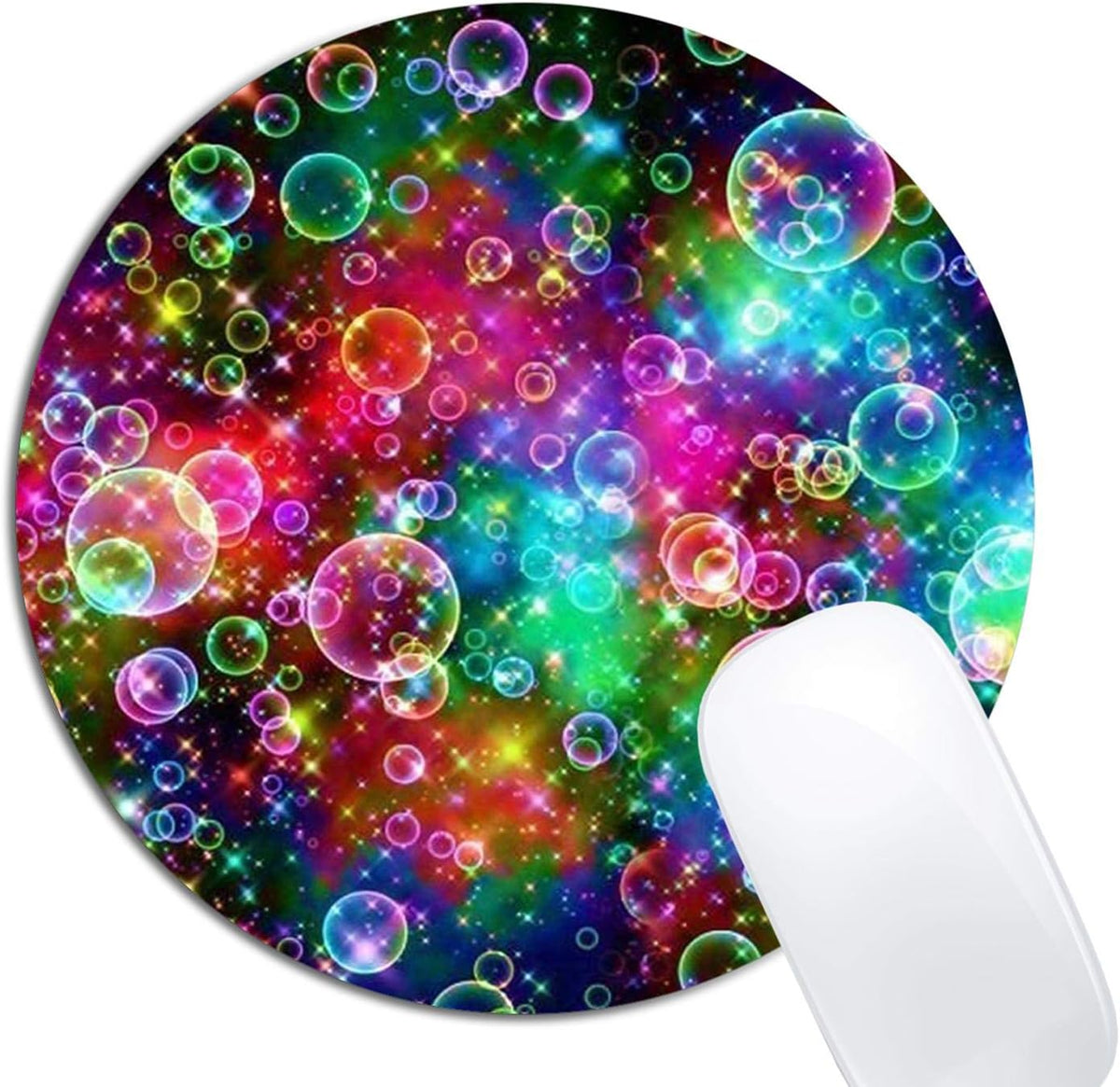 Colorful Bubbles Mouse Pad Round Non-Slip Rubber Mousepad Laptop Office Computer Decor Cute Desk Accessories Customized Design Mouse Pad