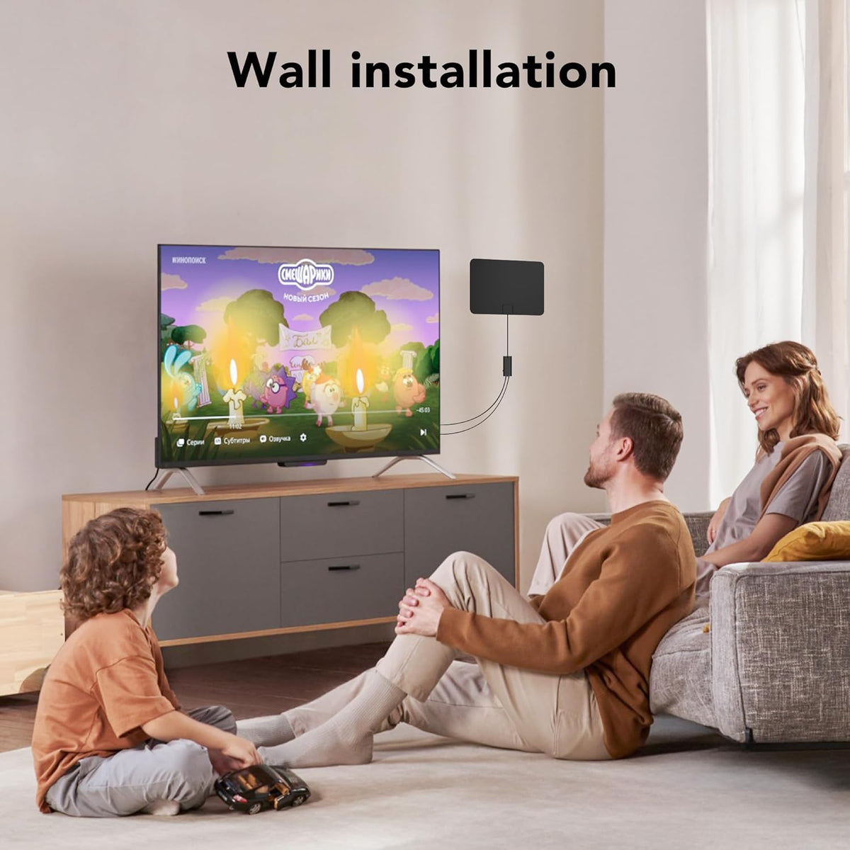 AIRLEGANT 4K 1080p 16ft TV Antenna Indoor - Long Range for Local Channels - HDTV Antenna Supports & Smart TV