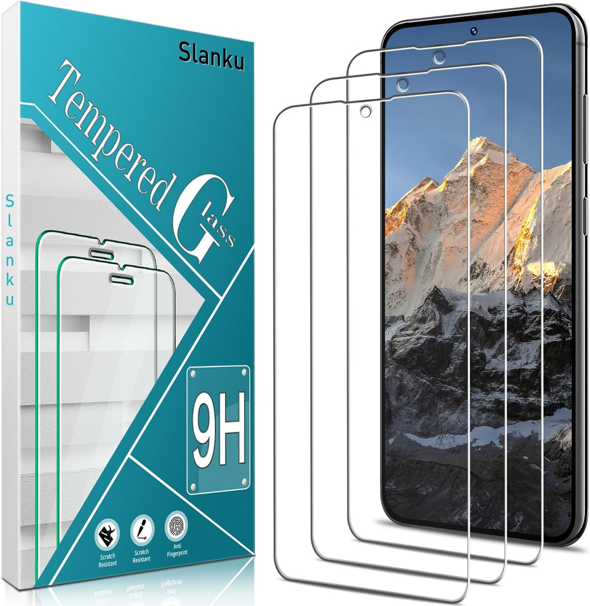 Slanku [3 Pack] Screen Protector for Samsung Galaxy S23 FE 5G, Tempered Glass Film, Anti-Scratch, Case Friendly,