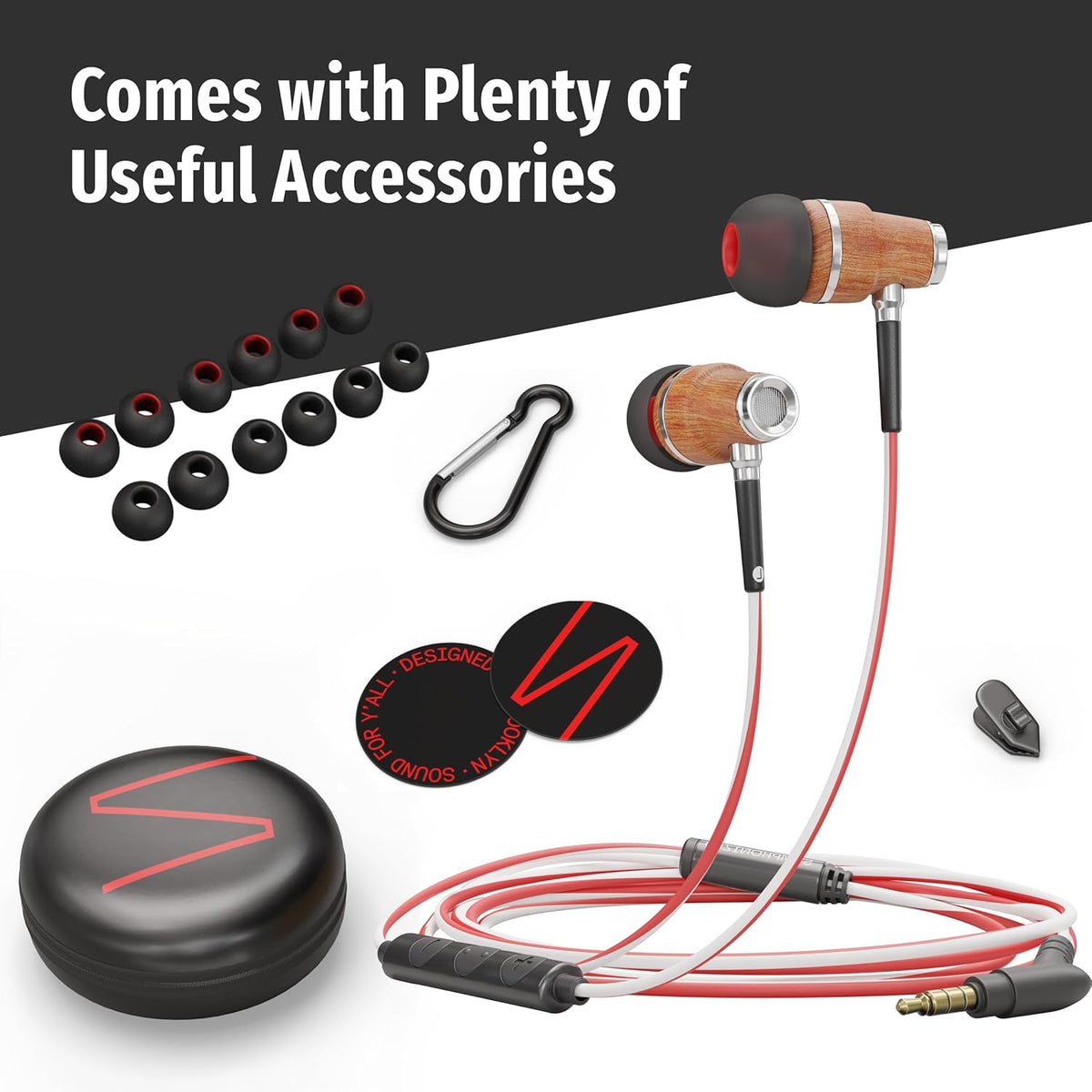Symphonized Wired Earbuds with Microphone – 90% Noise Cancelling Ear buds with Mic, in Ear Headphones Wire for Computer & Phone, Earphones 3.5 mm Jack