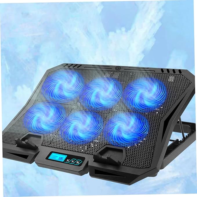 Laptop Cooling Pad 15.6-inch Quiet Cooling Fan Stand with Adjustable Speed and Blue Light for Portable Laptop Heat Dissipation Compatible with Gaming and Office Use