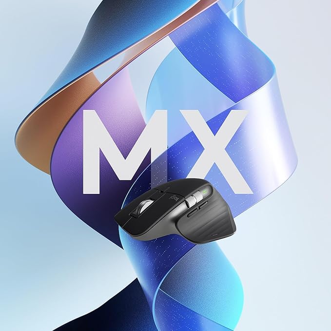 Logitech MX Master 3S - Wireless Performance Mouse with Ultra-Fast Scrolling Ergo 8K DPI Track on Glass Quiet Clicks USB-C Bluetooth Windows Linux Chrome (Black) (Renewed)