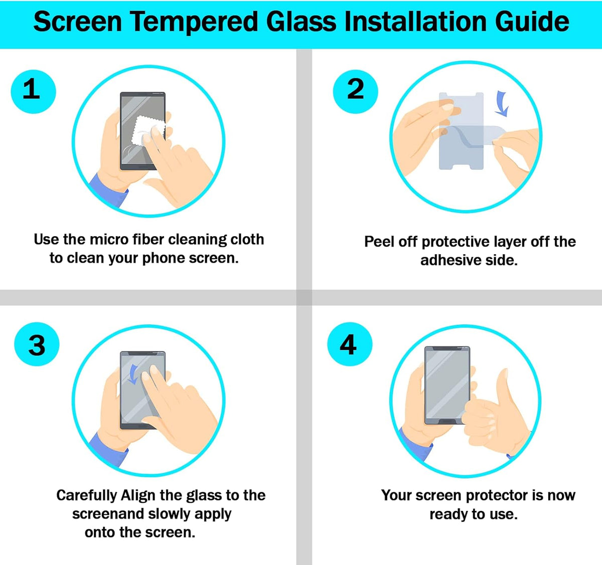 Samsung Galaxy A03/A03S/A03 Core/A02/A02s Tempered Glass Screen Protector [4-Pack] - 0.33mm, Anti-Scratch,