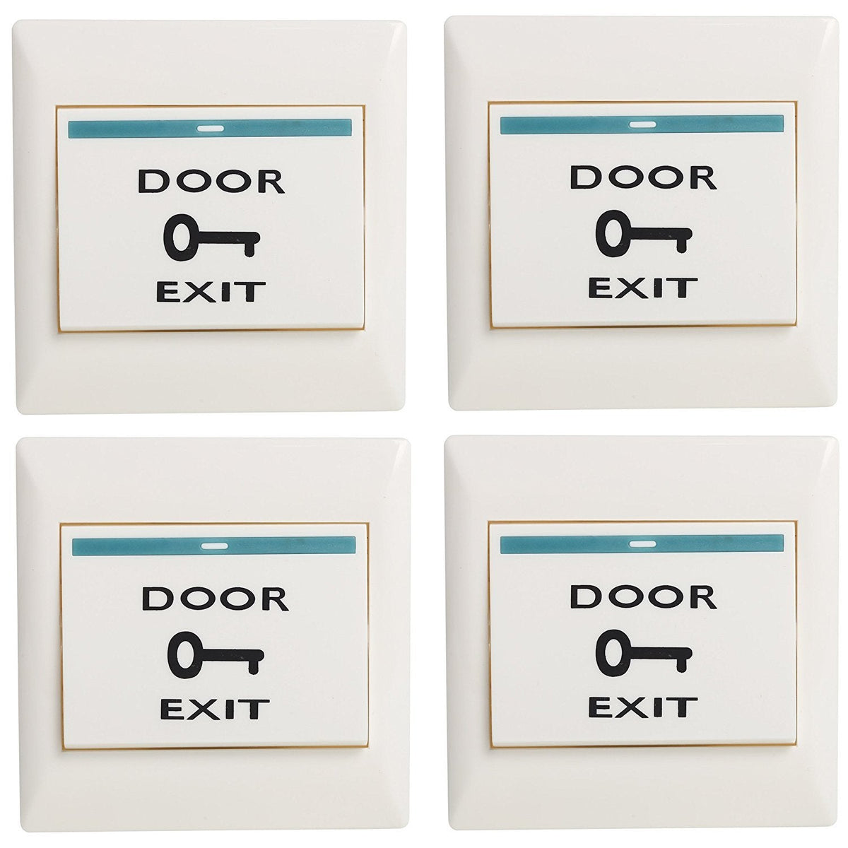 UHPPOTE DC12V Push Exit Release Button Square Rocker Switch - Flush-Mounted for Door Access Control System (Pack of 4)
