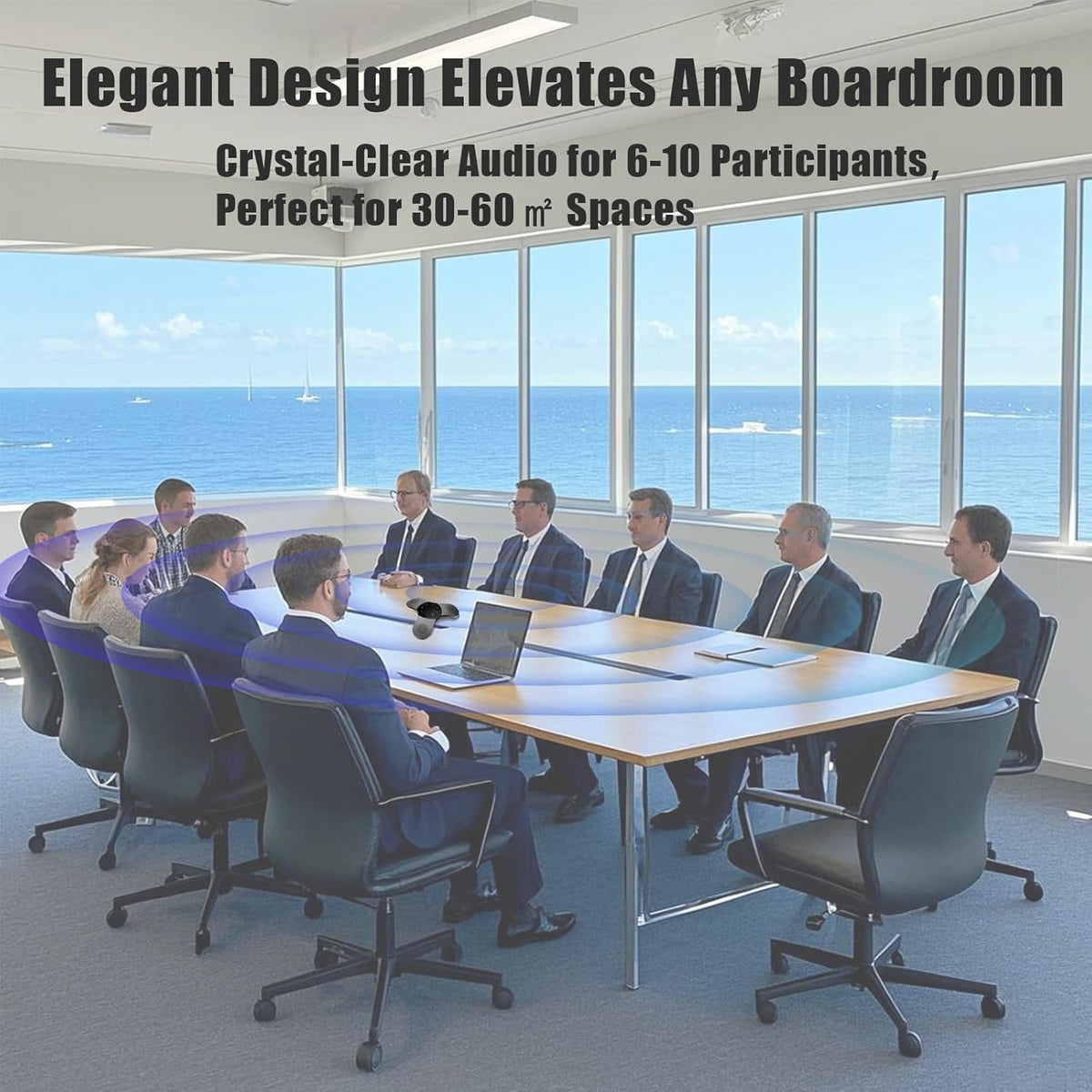 Conference Speaker with Microphone 360°Voice Pickup USB-C Speakerphone Home Office Compatible Skype/Teams/Zoom Noise Cancelling Omnidirectional Meeting Room Bluetooth Speaker with Mic for 10 People