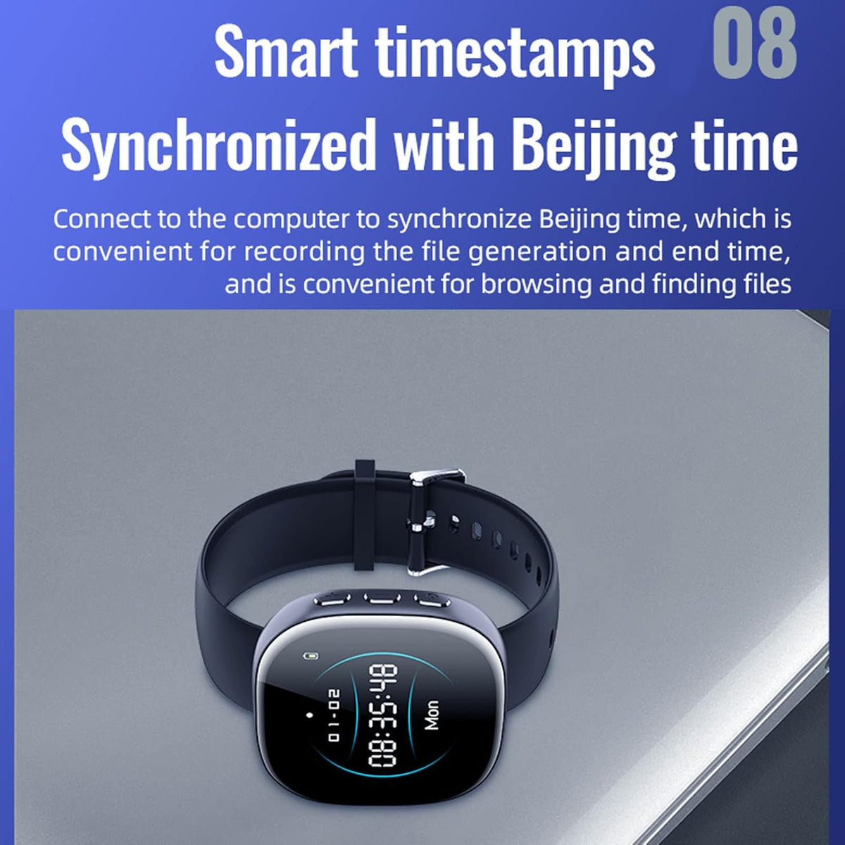 flexman Smart Watch with Digital HD 1080P Video Recorder, Noise Reduction AI Voice Activated Recorder, Built-in 300mAh