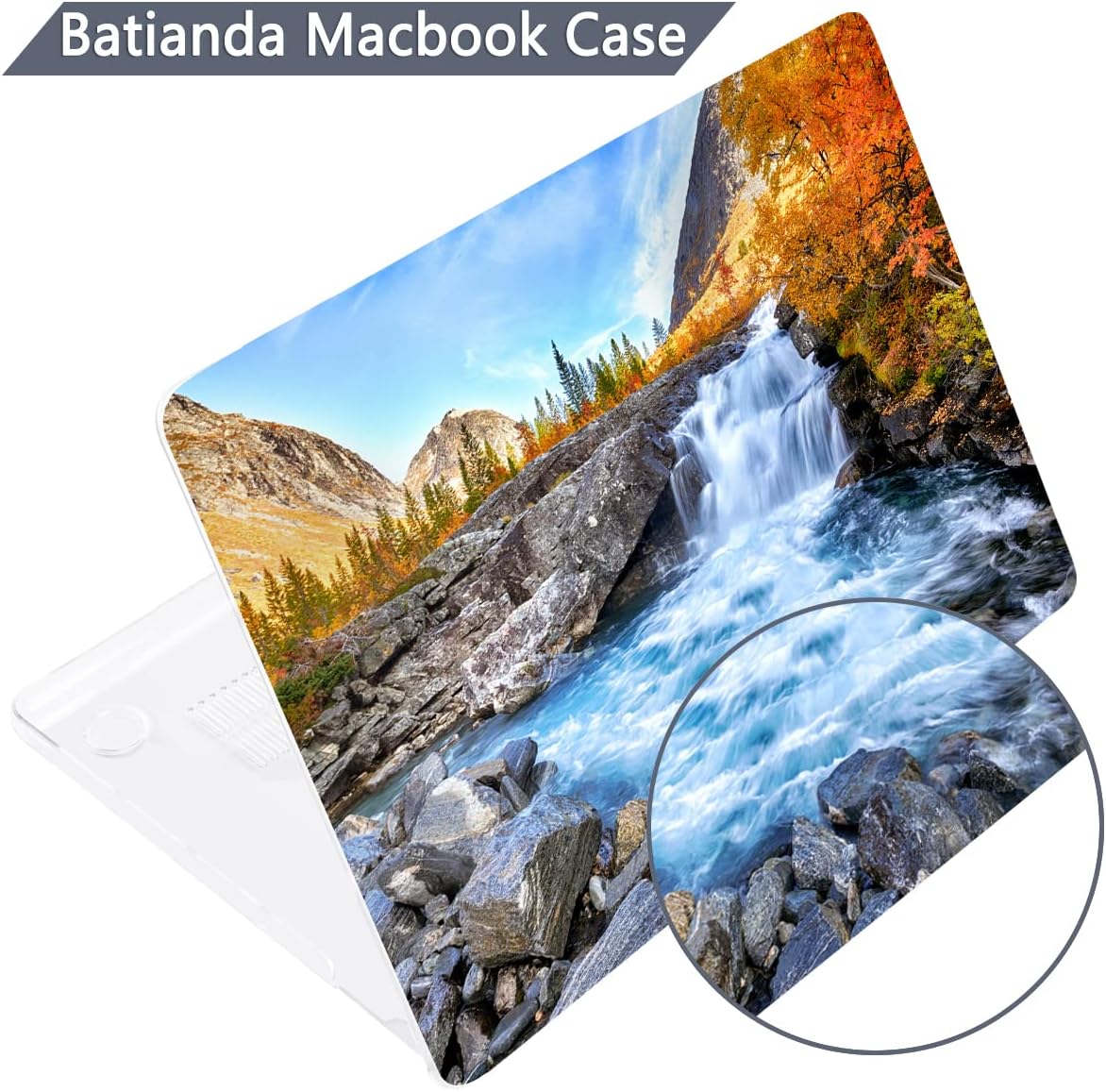 Batianda Premium Case for New MacBook Air 15 inch 2025 M4 2024 2023 with M3 M2 Chip Model A3114 A2941, Designed Protective Plastic Hardshell & Keyboard Cover & Screen Protector, Fall