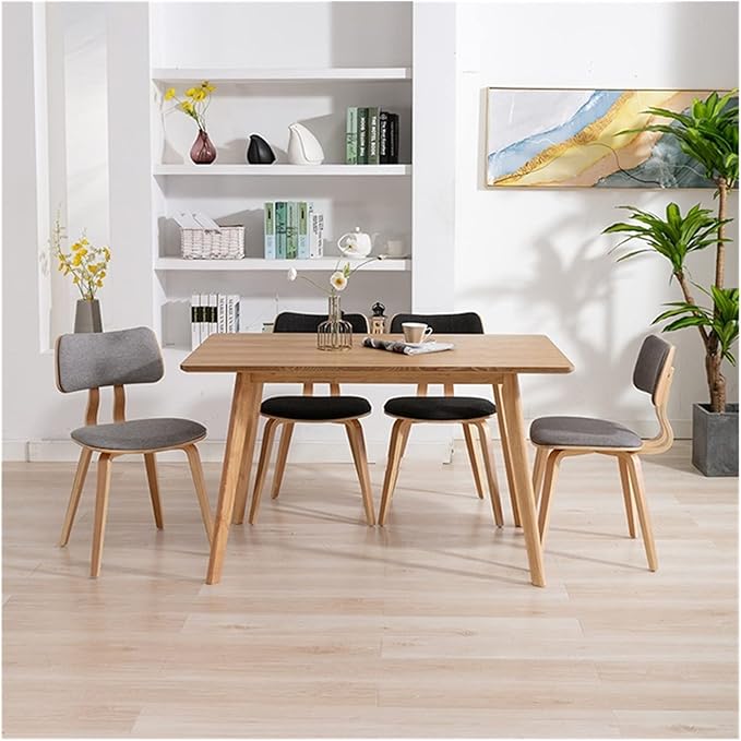 Adjustable Office Computer Chair with Armrest Solid Wood Dining Chairs Kitchen Furniture Hotel Restaurant Chair Household Backrest Room(Green-Wood)