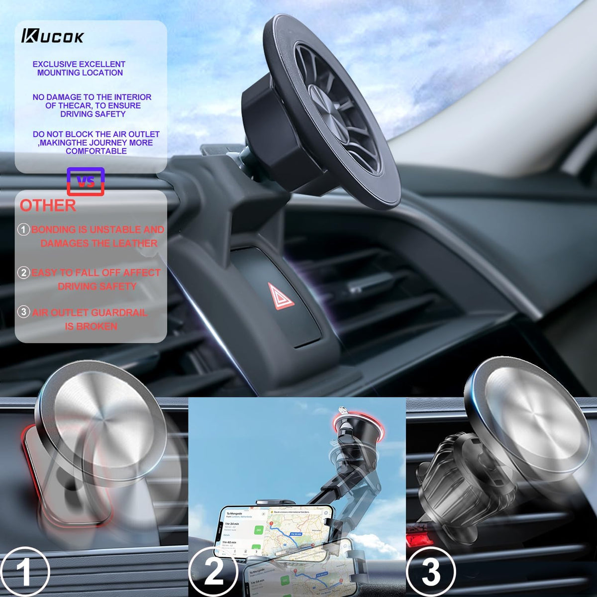Subaru Forester Phone Mount for MagSafe, Exclusive Fit for 2019-2025 Subaru Forester, Super-Strong Magnet for iPhone