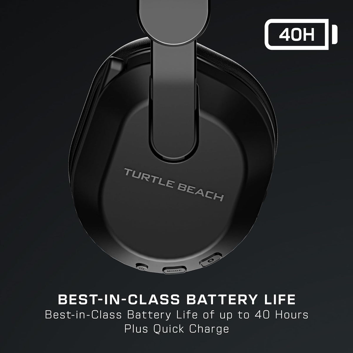 Turtle Beach Stealth 500 Wireless Amplified Gaming Headset for PS5, PS4, PC, & Mobile – 40-Hr Battery, Bluetooth, Memory Foam Cushions, Flip-to-Mute Mic, EQ Presets, Companion App – Black