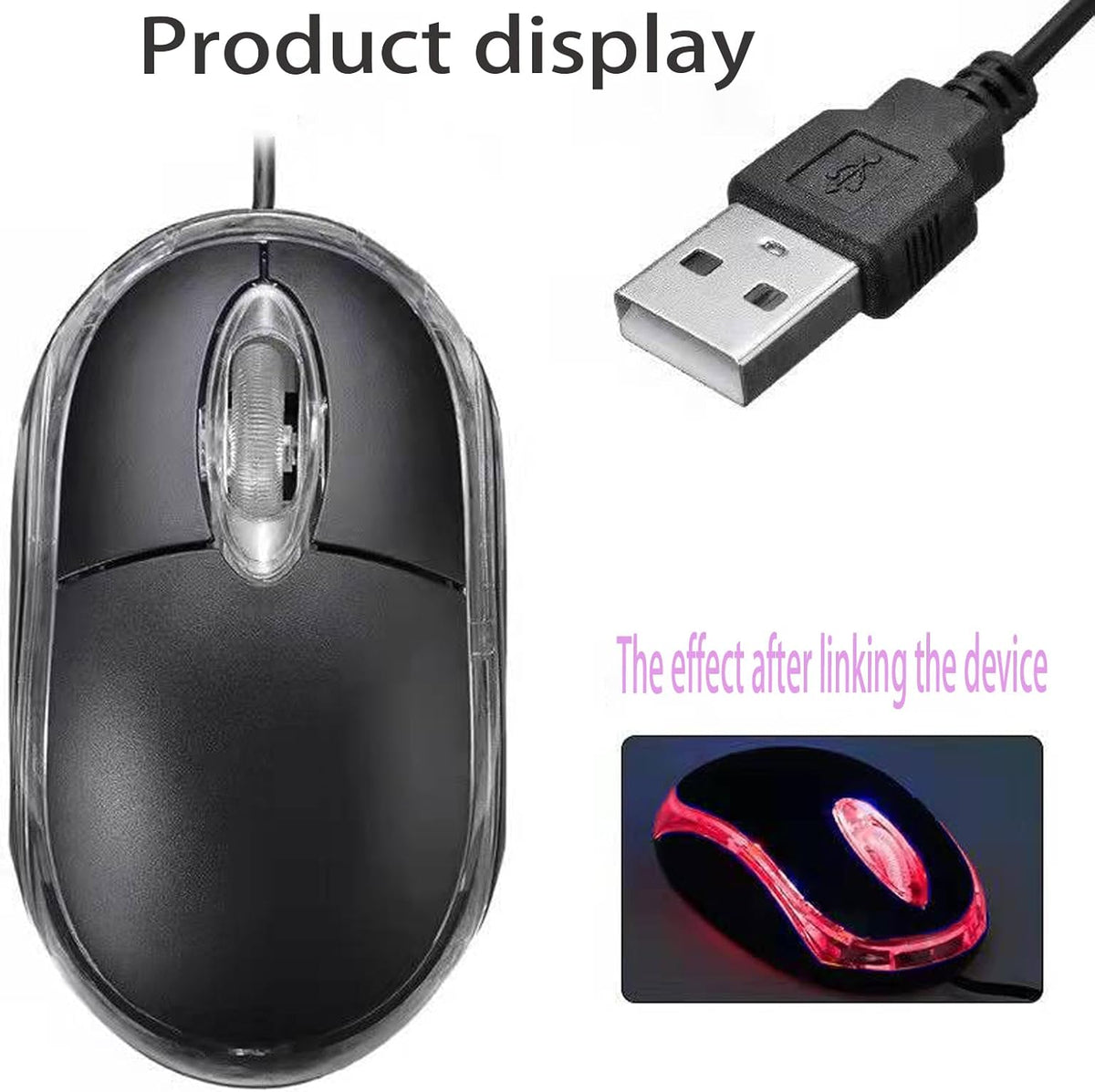 Guiheng Wired Mini Optical Mouse Computer Mouse Ergonomic Mouse with USB Mouse for Laptop PC Desktop mice Compatible