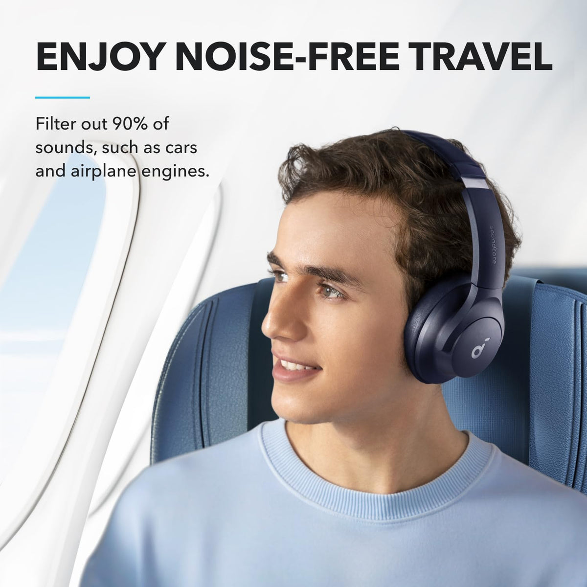 Soundcore by Anker Q20i Hybrid Active Noise Cancelling Headphones, Wireless Over-Ear Bluetooth, 40H Long ANC Playtime, Hi-Res Audio, Big Bass, Customize via an App, Transparency Mode