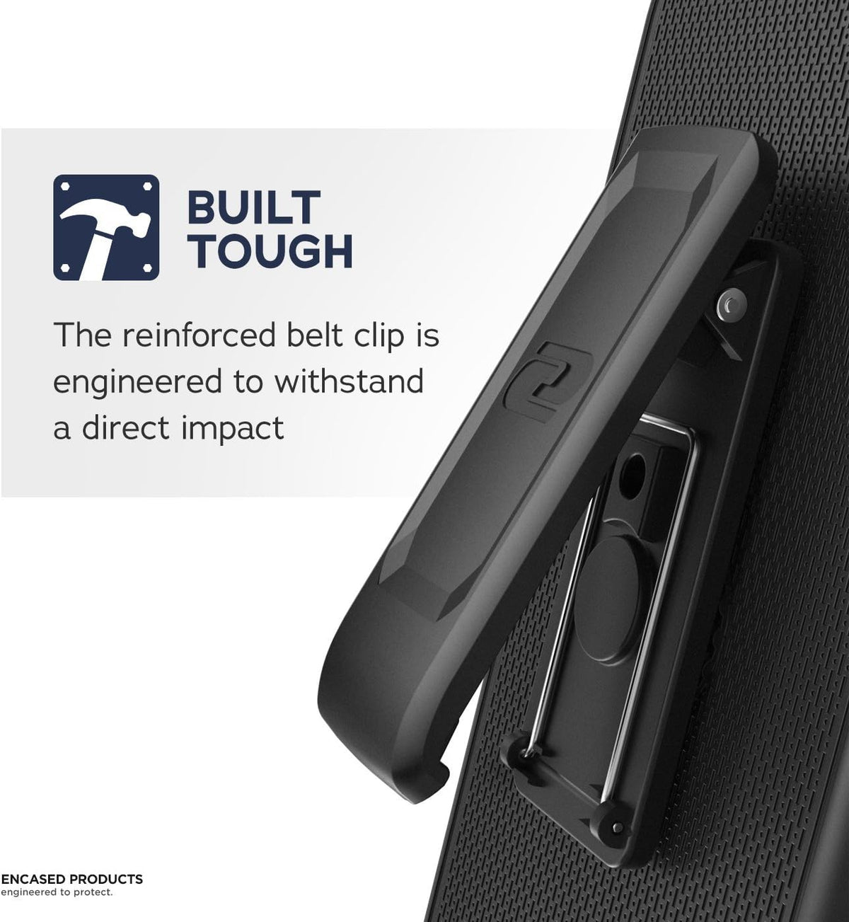 Encased Magnetic Case with Holster for iPhone 12 / 12 Pro, Belt Clip Compatible with MagSafe (Clear)