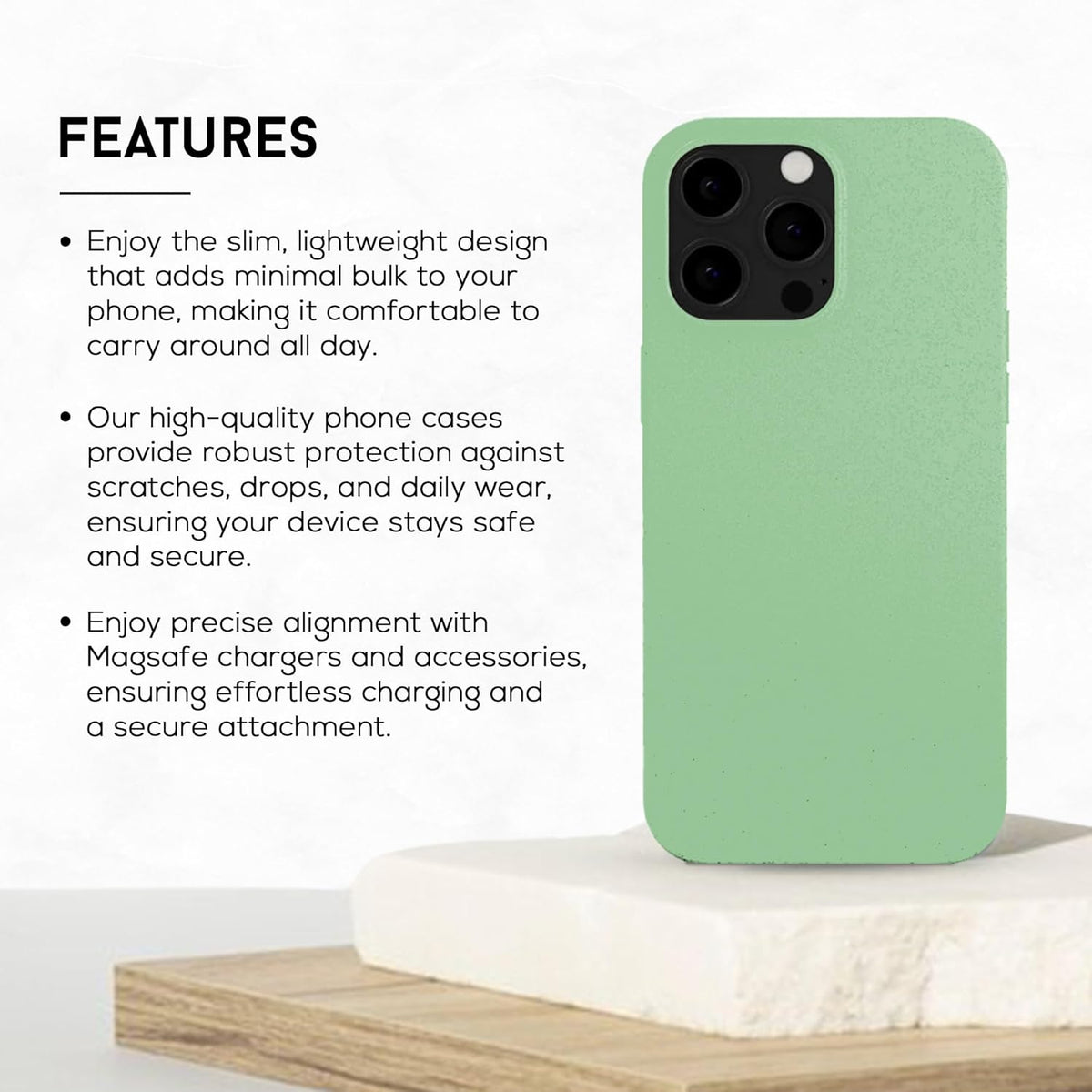 EMF Protection Liquid Silicone Shungite Case for iPhones - 5G Shield Reduction, Lightweight Protective Cover (Green, 13)