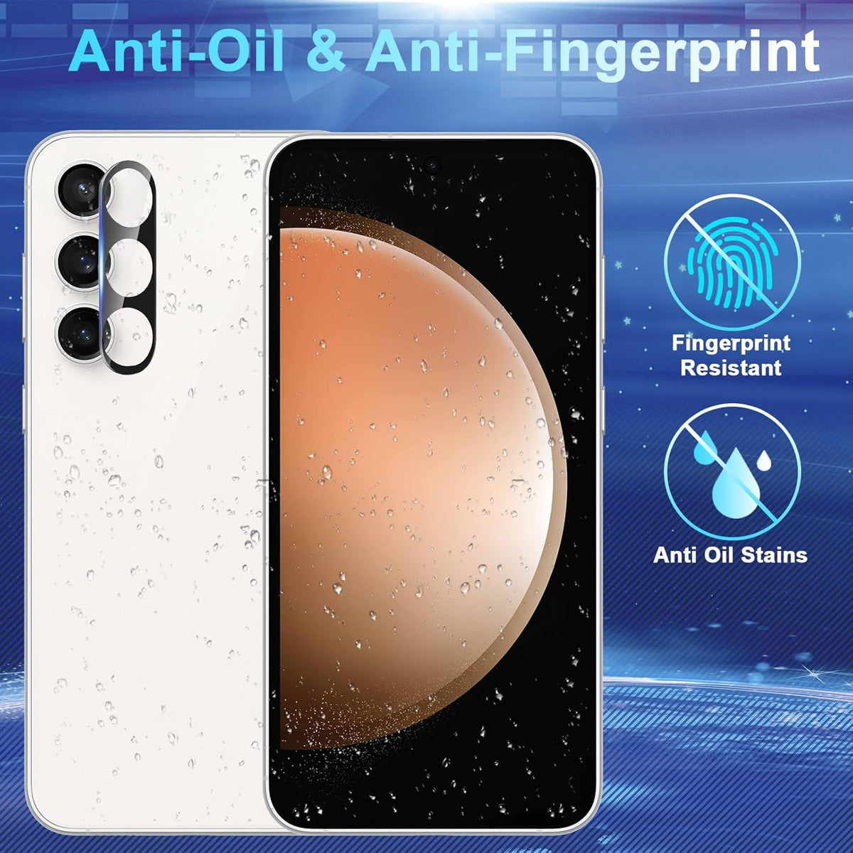 Samsung S23 FE Glass Screen Protector [4+4 Pack] - HD Tempered Glass, Anti-Scratch, Touch Sensitive, Fingerprint Unlock