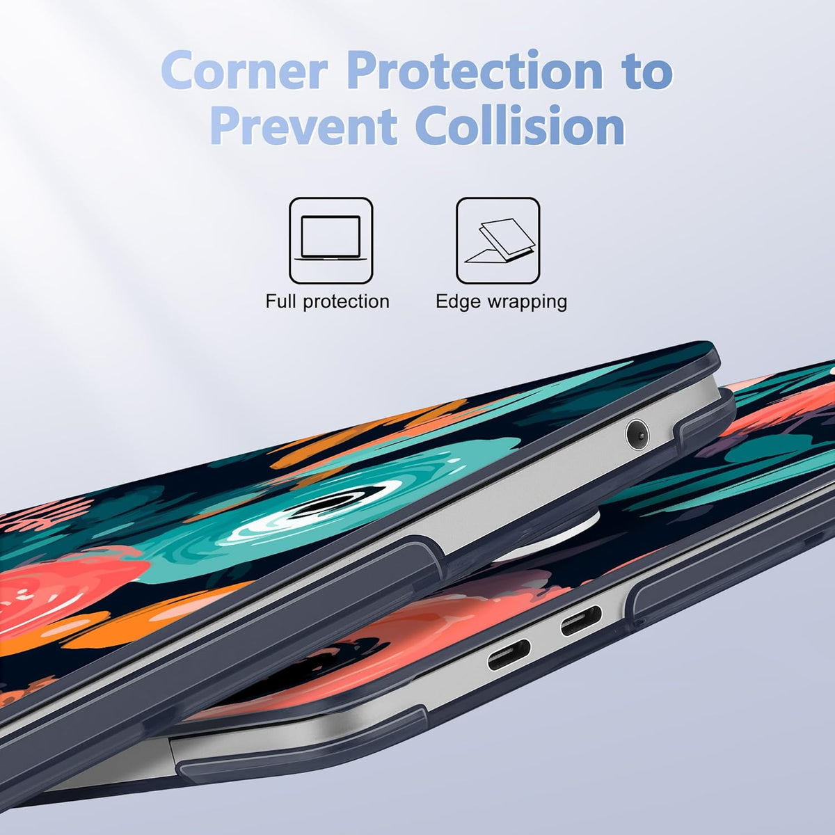 May Chen for New MacBook Pro 13 Case 2022 2020 Release (A2338 M1 M2/A2289/A2251), Plastic Crystal Hard Shell Case Cover with Keyboard Cover for MacBook Pro 13-inch Touch Bar, Bright Flowers