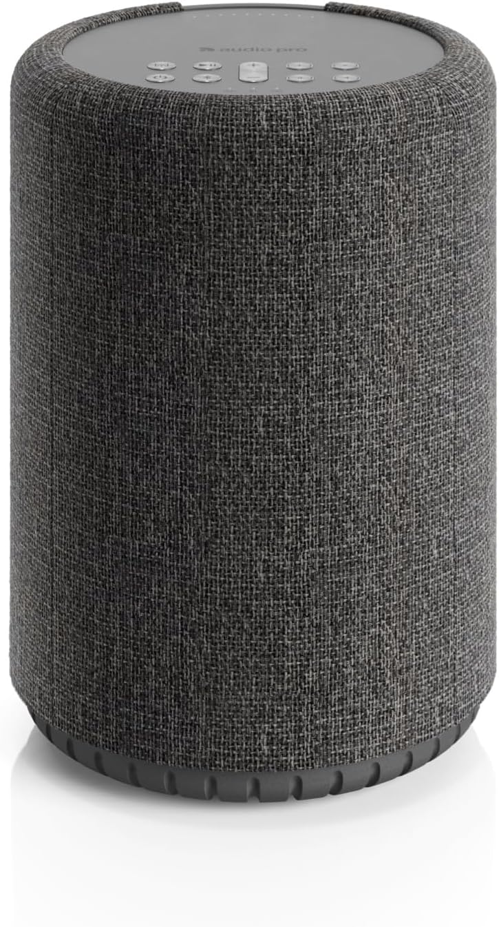 Audio Pro A10 MKII Wireless Multiroom Speaker, WiiM Edition | High Fidelity, Bluetooth, WiFi | Compatible with AirPlay 2, Google Cast, Siri, WiiM Home App, Stream Spotify, Tidal & More, Dark Gray