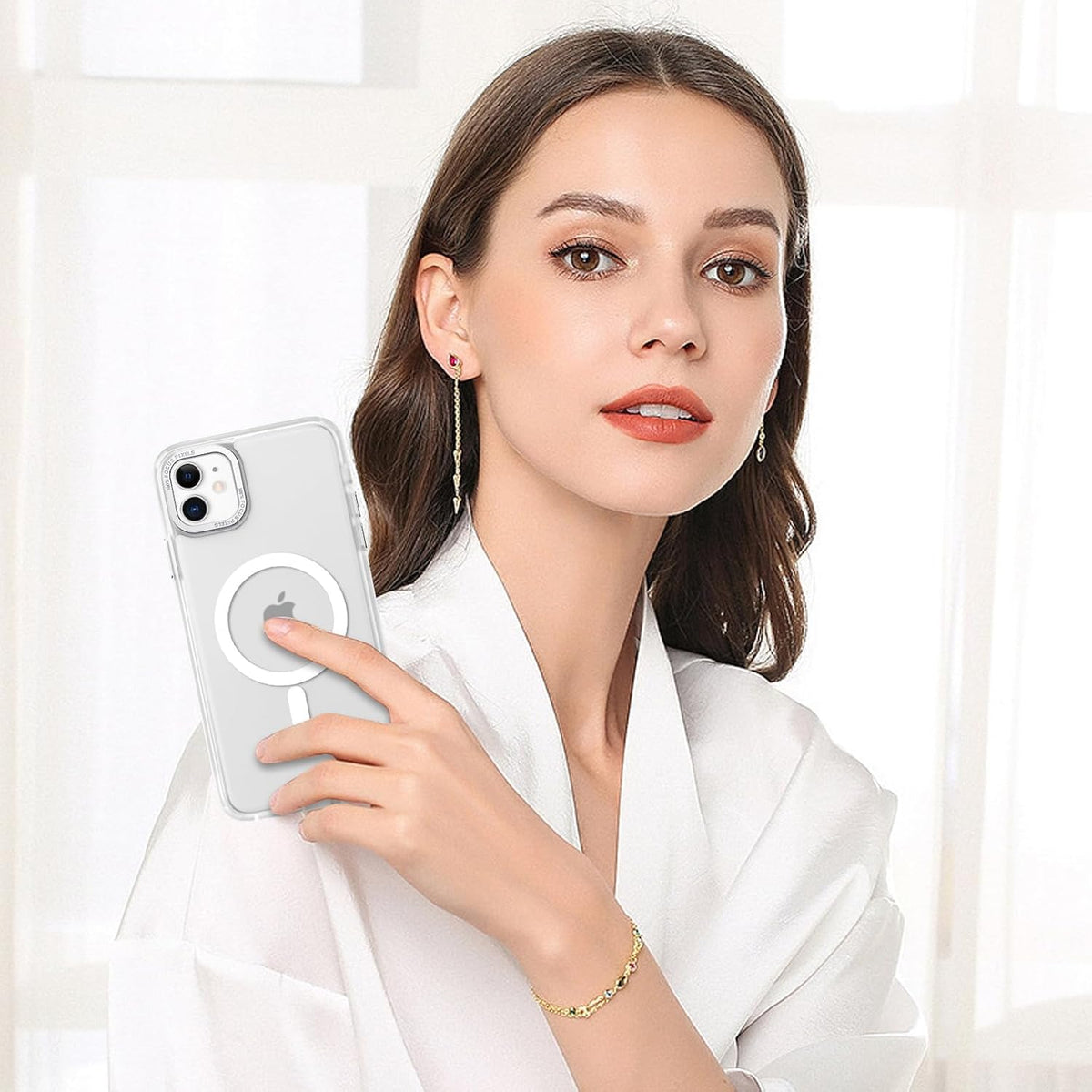 BENTOBEN iPhone 11 Case - Slim, Shockproof, Anti-Fingerprint, Translucent Matte, MagSafe Compatible, 6.1’’ White Cover.