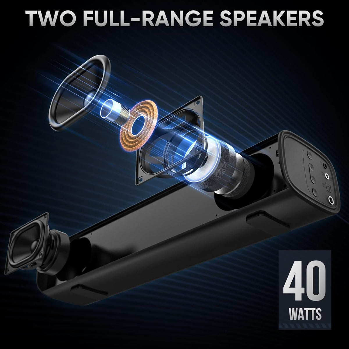 Sound Bars for Smart TV with Subwoofer, 2.1 Deep Bass Small Soundbar Home Theater Surround System Speaker with 4 Inch Subwoofer, Bluetooth/Optical/AUX Connection, Compact Soundbar for TV