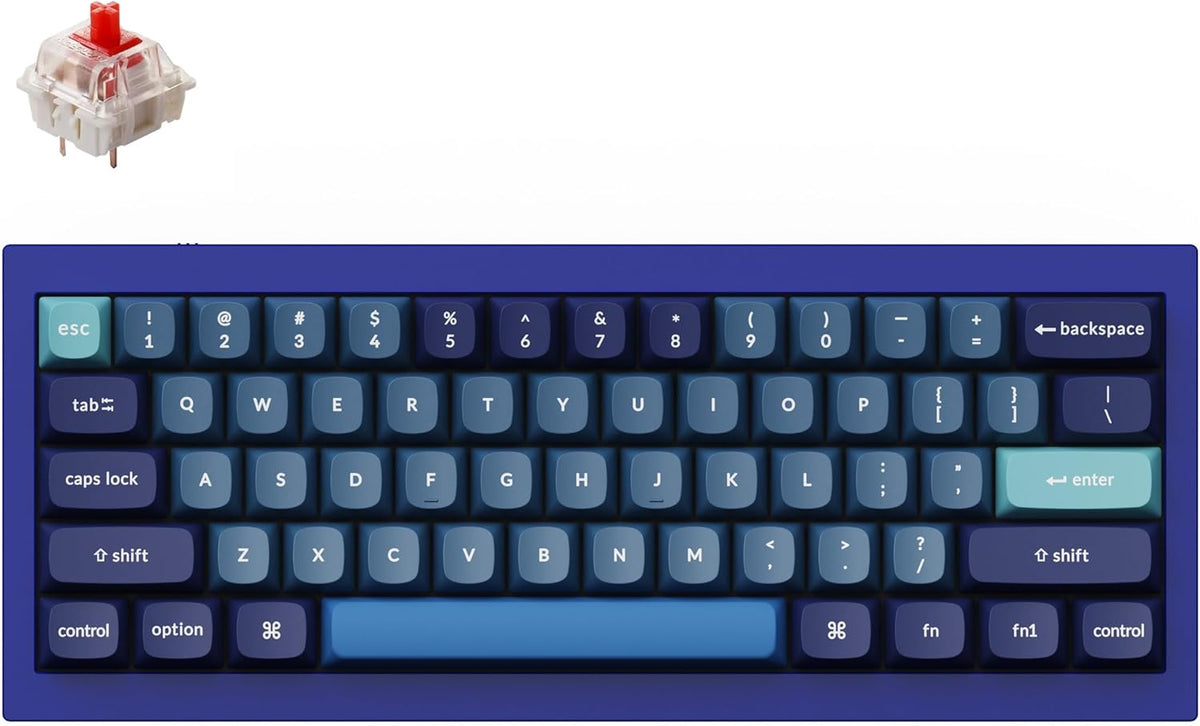 Keychron Q4 Wired Custom Mechanical Keyboard, 60% Layout QMK/VIA Programmable Macro with Hot-swappable Gateron G Pro Red Switch Double Gasket Compatible with Mac Windows Linux (Navy Blue)