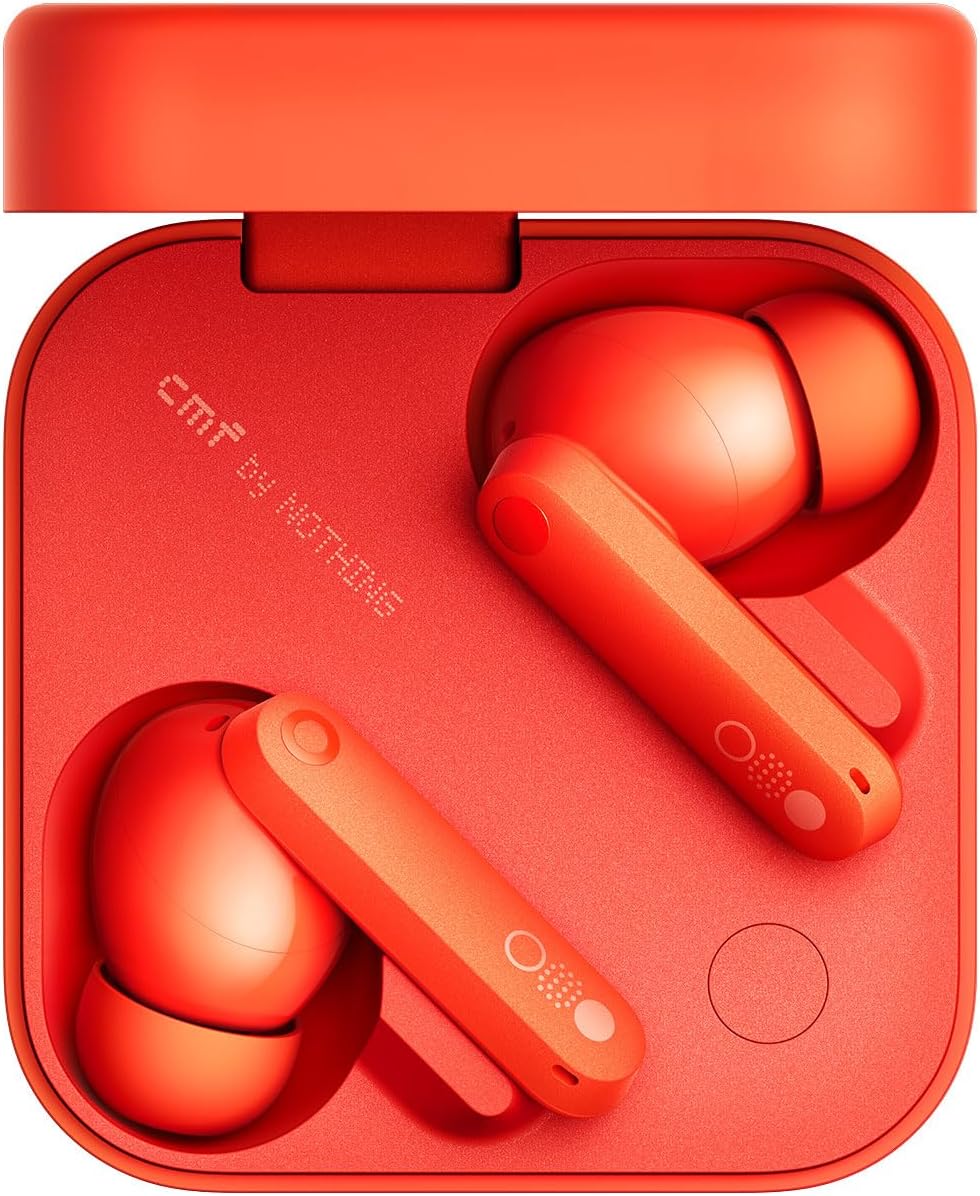 CMF Buds Pro 2 Wireless Earbuds, Hi-Res Audio with LDAC, 50 dB Hybrid Noise Cancelling Earbuds, Ultra Bass Technology, Bluetooth 5.3, 43H Play Time with Charging Case, 6 HD Mics Headphones, Orange
