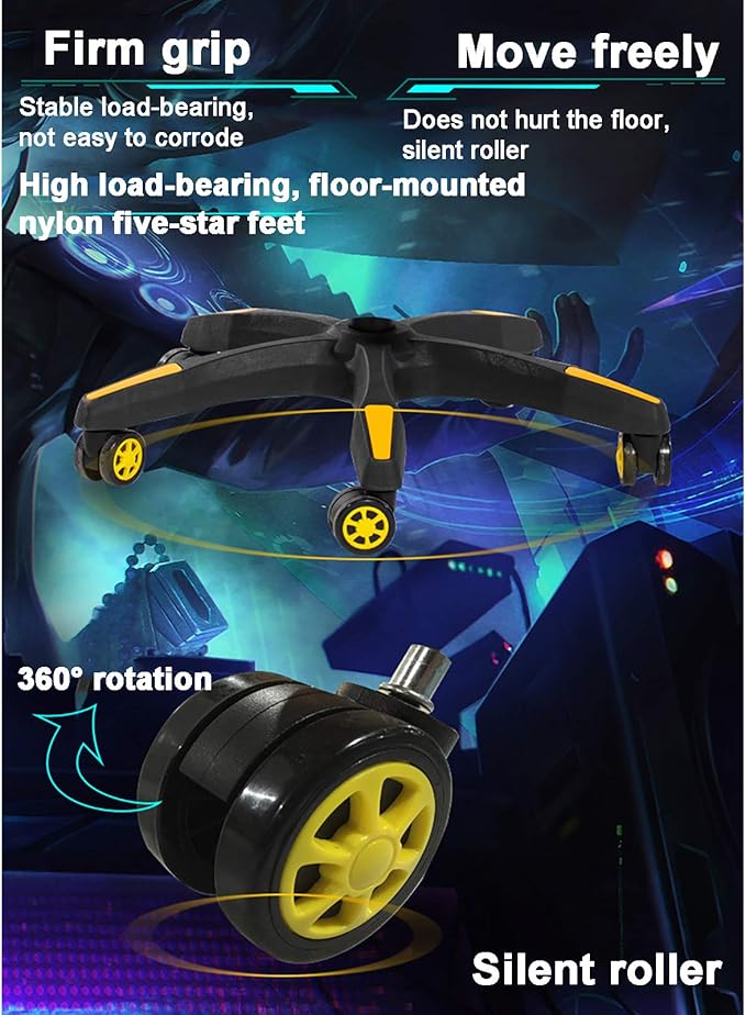 Office Chair Gaming Chair Computer Chair Racing Office Computer Chair Height Adjustable Swivel Chair High Back Task ChairPU Leather Gaming ChairExecutive Game Chair Recliner Gamer Chair fo