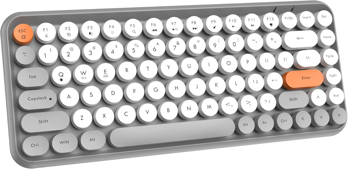 FELICON Wireless Bluetooth Keyboard, Portable Mini 84-Key Typewriter Keyboard for Android, iPad, Windows, Dark