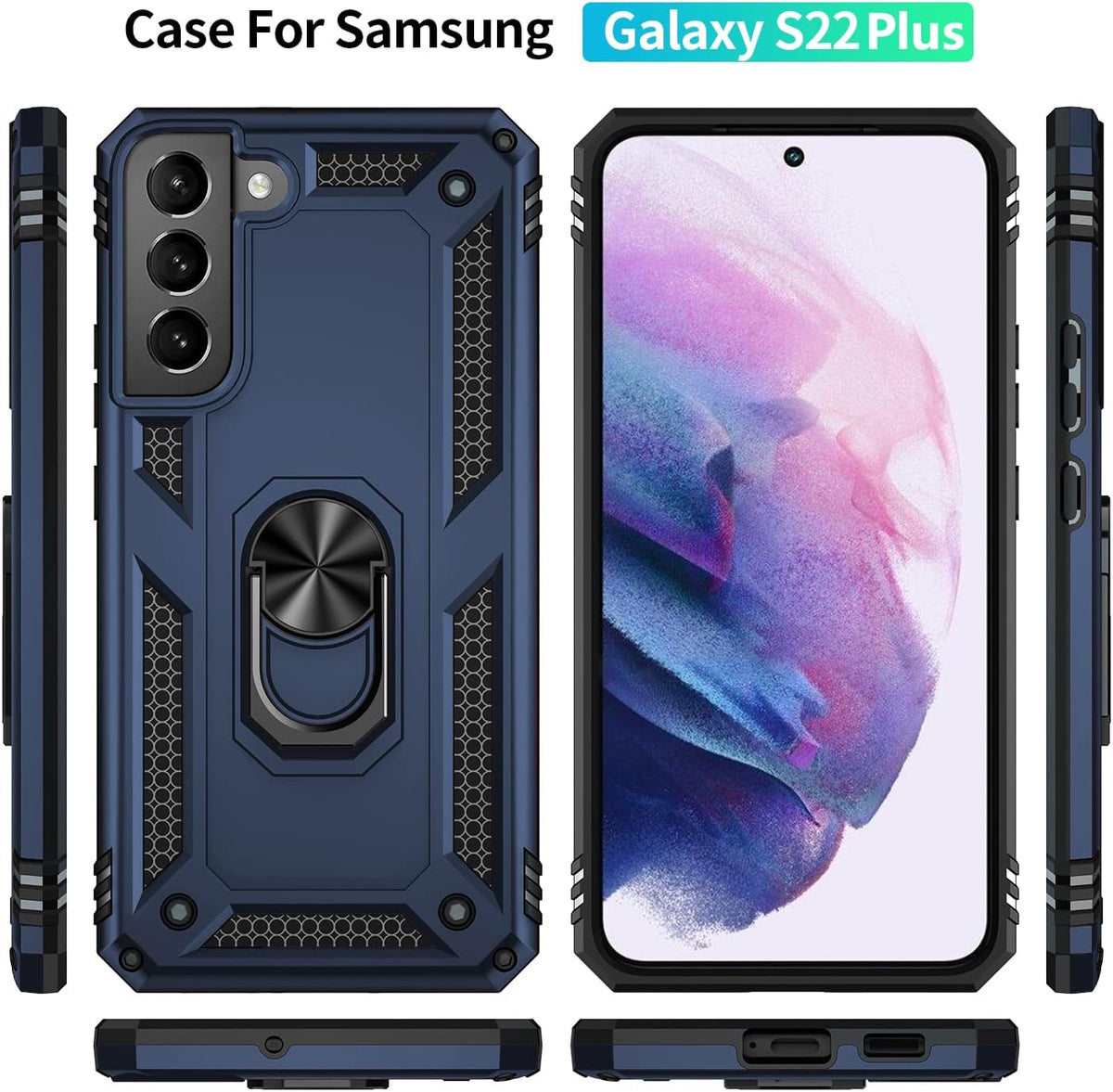 Samsung Galaxy S22 Plus Case with Screen Protector, [Military Grade] 16ft Drop Tested Cover with Magnetic Kickstand,