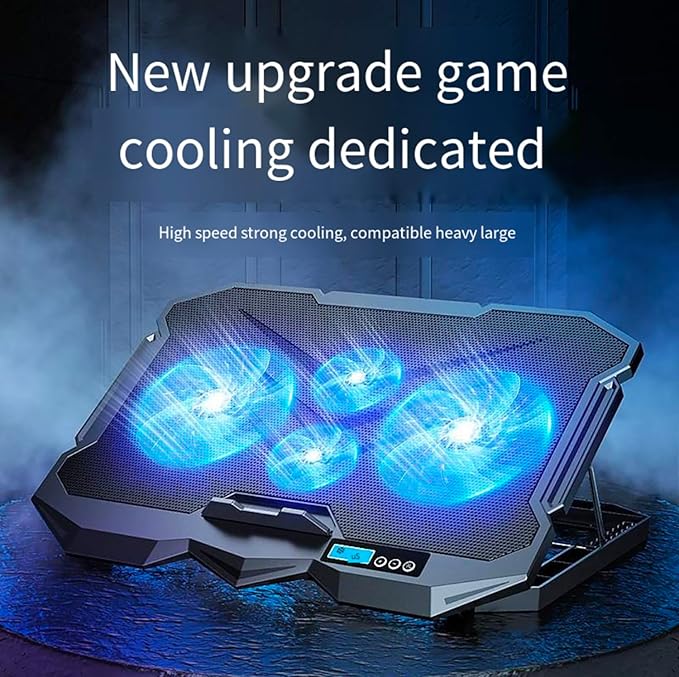 Laptop Cooling pad for Asus ZenBook Flip UX360 Gaming laptops Laptop Cooler with 4 Fans LCD Display Screen 4 Height 2 USB-A Port Laptop Stand