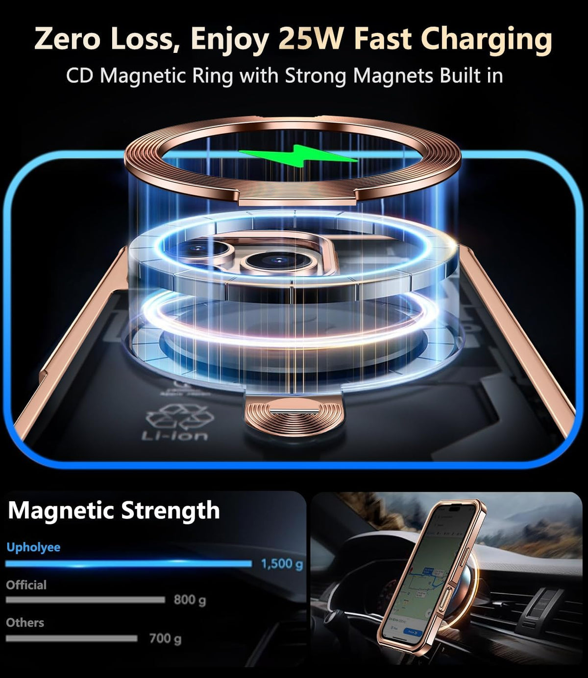 [360° Rotatable CD Stand & Built-in Privacy Screen Magnetic Case for iPhone 16 Pro[Compatible with MagSafe & Full Signal] Mil-Grade Shockproof Full Body Anti-Spy Cover for 16 Pro-Desert Gold