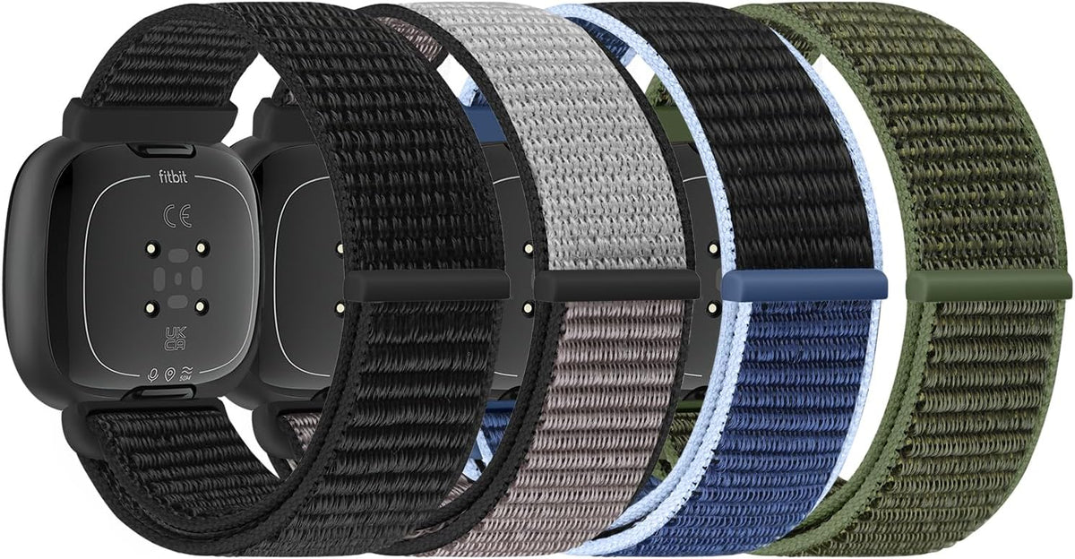 Sport Loop for Fitbit Versa 4/Sense 2/Versa 3/Sense, Soft Nylon Adjustable Breathable Replacement Wristband