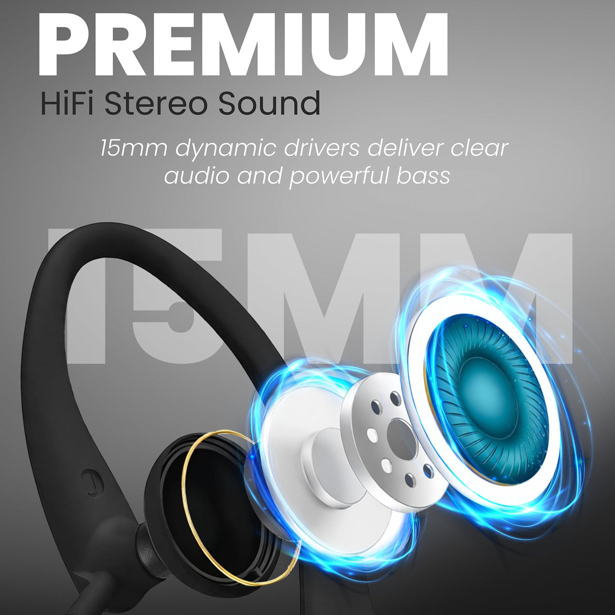 Philips SHS3200BK Flexible Earhook Headphones, Black