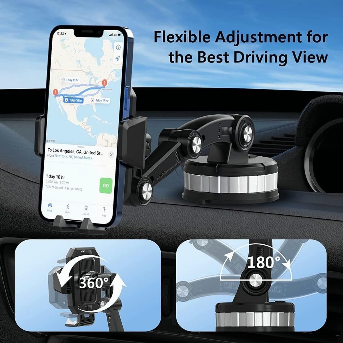Super Adsorption Phone Holder for Car Center Console, 360 Rotated Degree Stable Phone Mount (1PC)