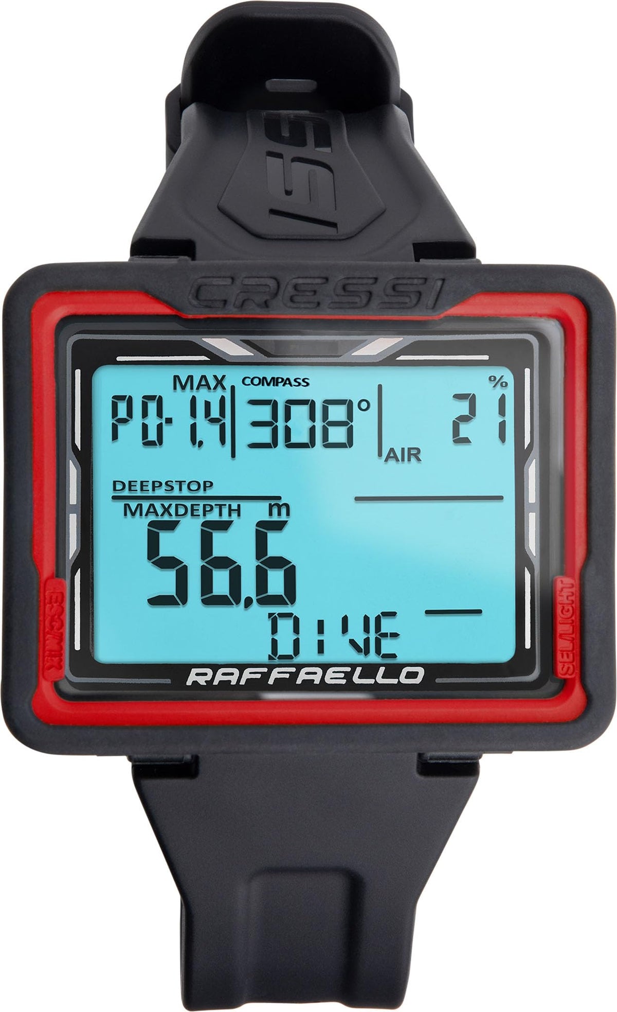 Cressi Raffaello Wrist Computers, Black/Red