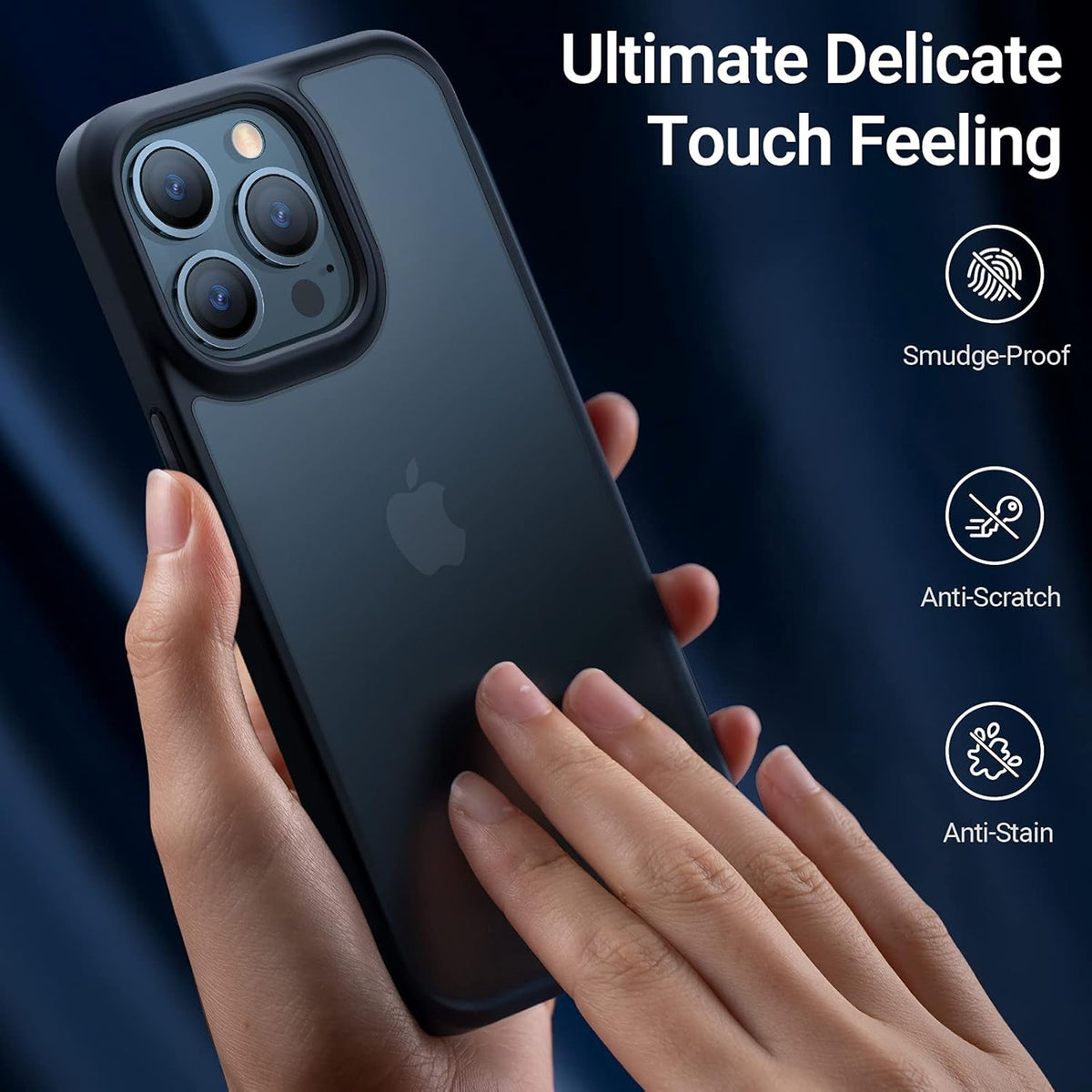 TORRAS Upgraded Shockproof Case for iPhone 13 Pro Max, Military Grade Drop Protection, Translucent Matte Slim Case,