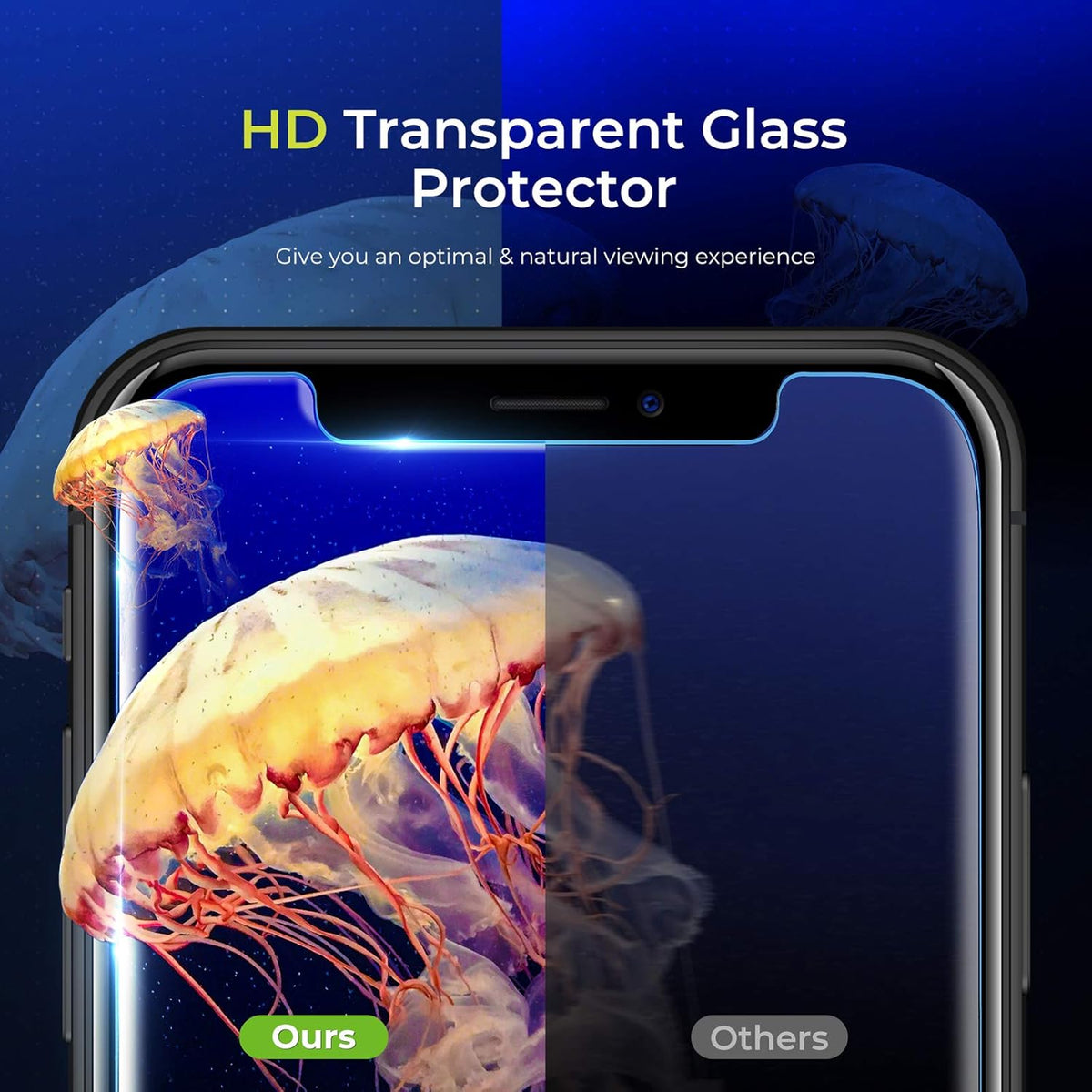 ORIbox Glass Screen Protector for iPhone 11 Pro, Xs, X - 5.8 Inch Tempered Glass, 2-Pack Clear