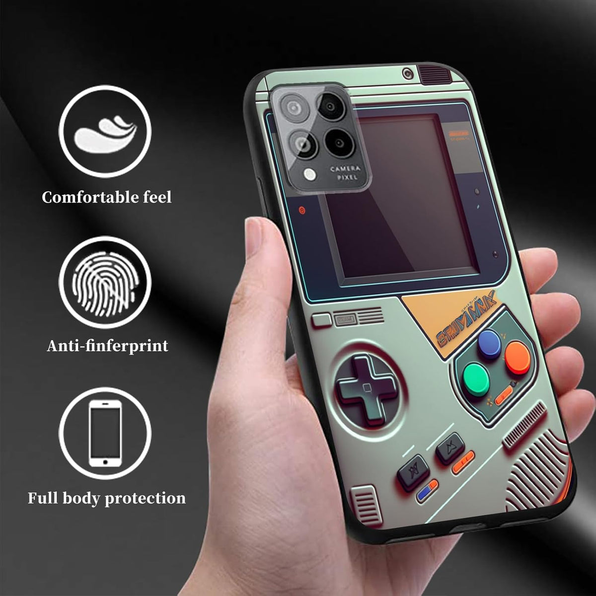 T-Mobile Revvl 6 Pro Case: Soft Slim TPU Shockproof Cover for Women, Men, Girls - Retro Game Console Print