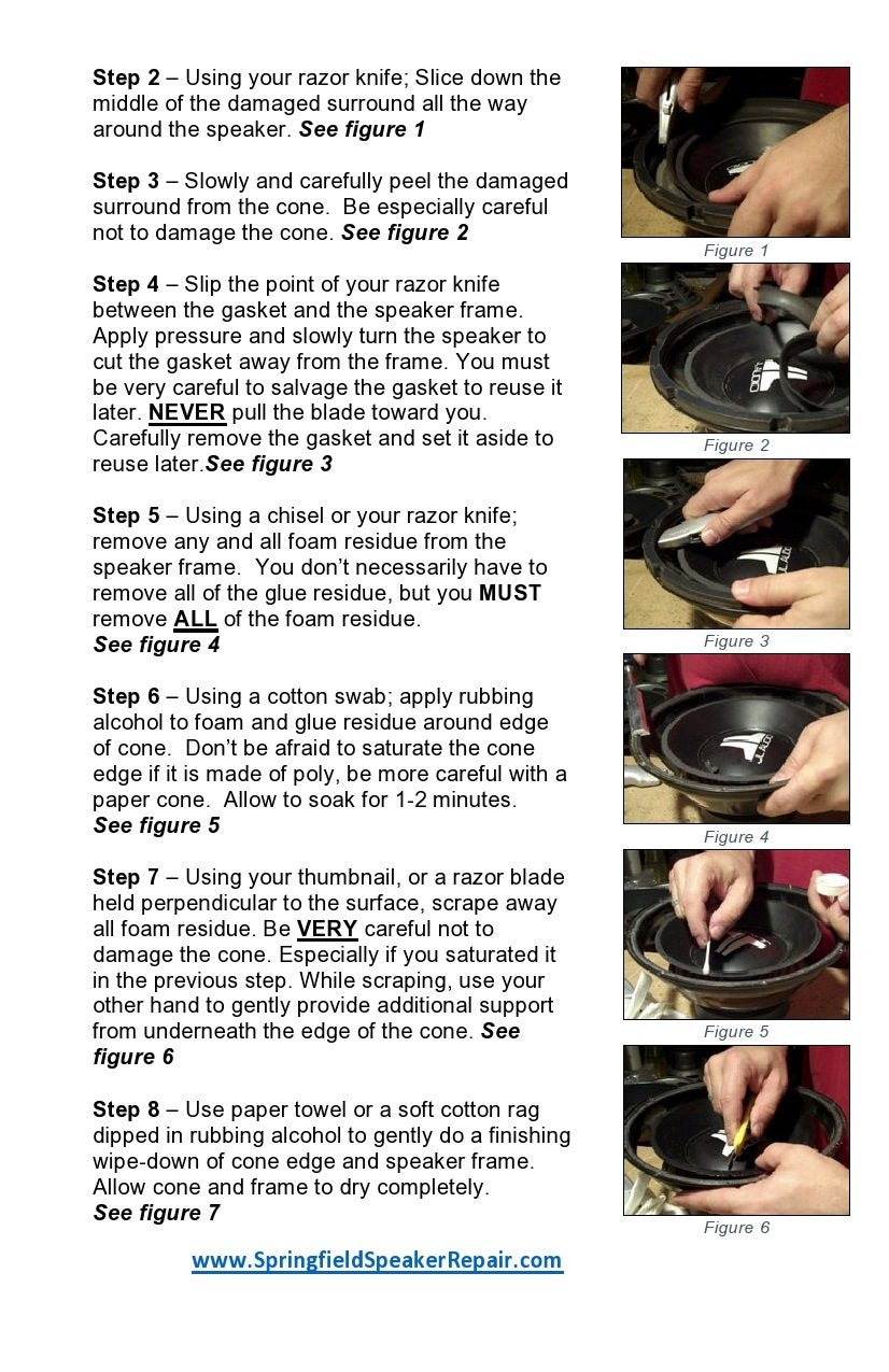 Mission 8" Speaker Foam Surround Edge Repair Kit - 2 Speaker Kit - Compatible with Mission 700, 707, 710, 752, 762, 763, 765, 700S, 210/700, SPCG3D