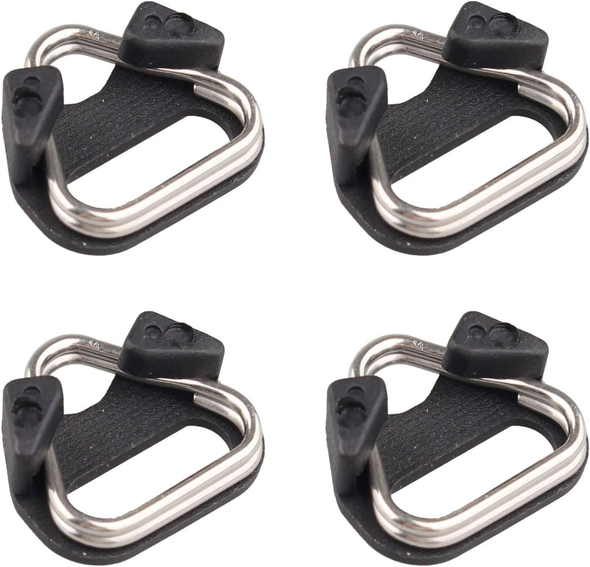 Futheda 4PCS (2 Stainless Steel Lug Ring Camera Strap Triangle Split Ring Hook Adapter + ABS Protector Plastic Cover