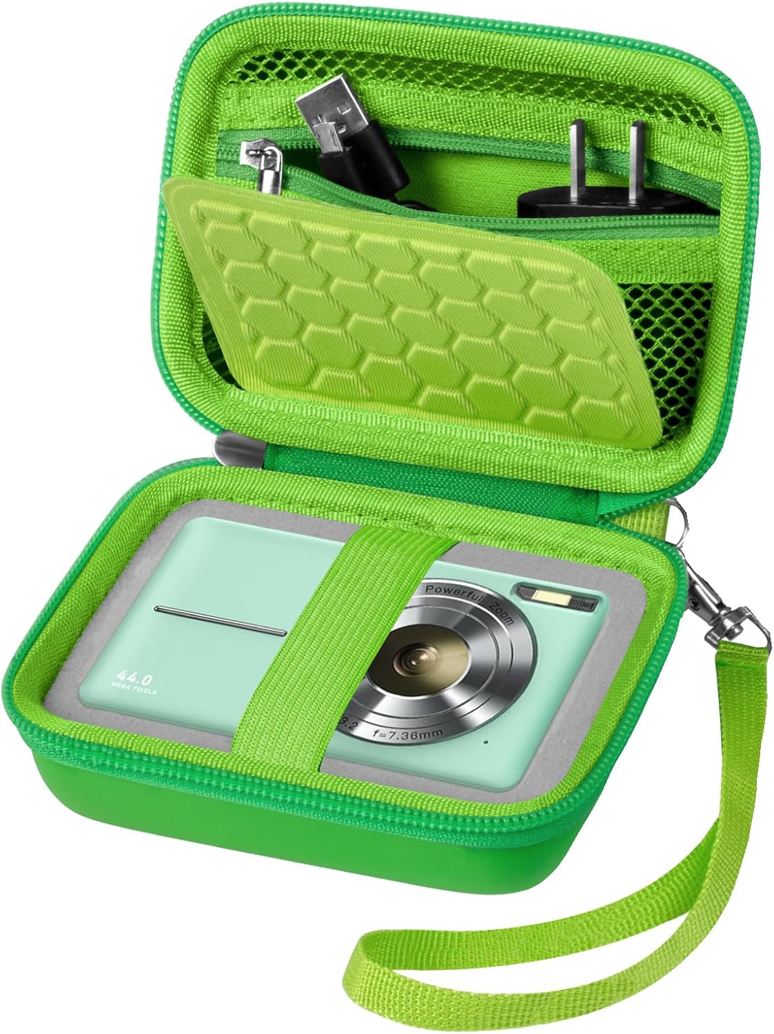 Carrying & Protective Case for Digital Camera, AbergBest 21 Mega Pixels 2.7" LCD Rechargeable HD/Kodak Pixpro/Canon PowerShot ELPH 180/190 / Sony DSCW800 / DSCW830 Cameras for Travel - Grass Green