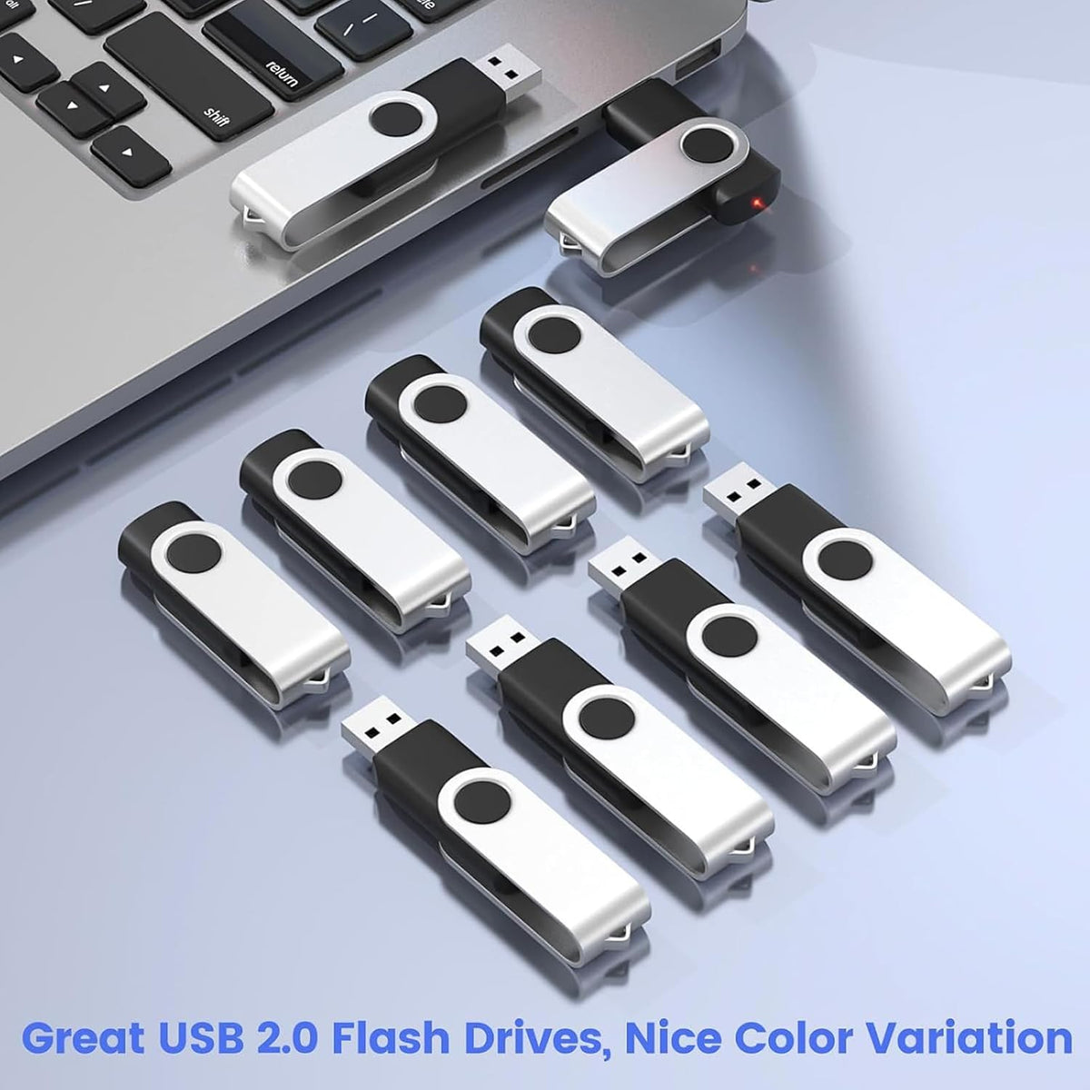 (Not 128GB) ABLAZE 128MB USB Flash Drive 100 Pack, USB 2.0 Thumb Drives Bulk Memory Sticks Pendrives 100PCS (Black)