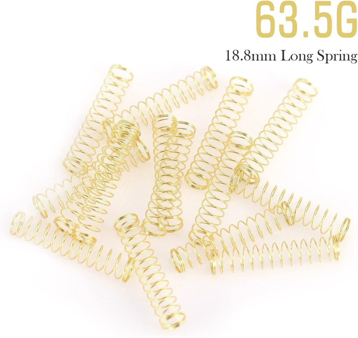 DUROCK 63.5g Long Gold Plated Springs - Custom Mechanical Keyboard Switch Springs, 110pcs Compatible