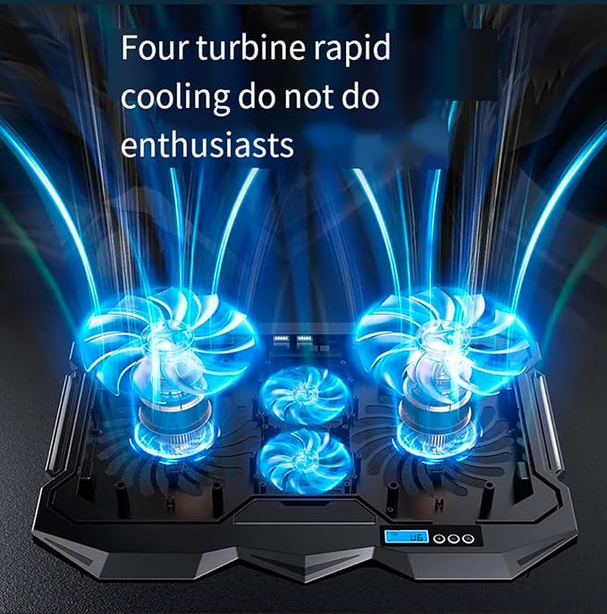 Laptop Cooling pad for Hp ProBook 455 G5 Gaming laptops Laptop Cooler with 4 Fans LCD Display Screen 4 Height 2 USB-A Port Laptop Stand