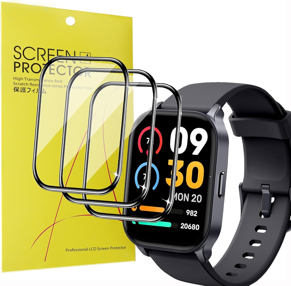 TOOBUR IDW17 Smart Watch Screen Protector, [3 Pack] Lamshaw 3D Full Coverage PET Soft Film for IDW17 Smart Watch