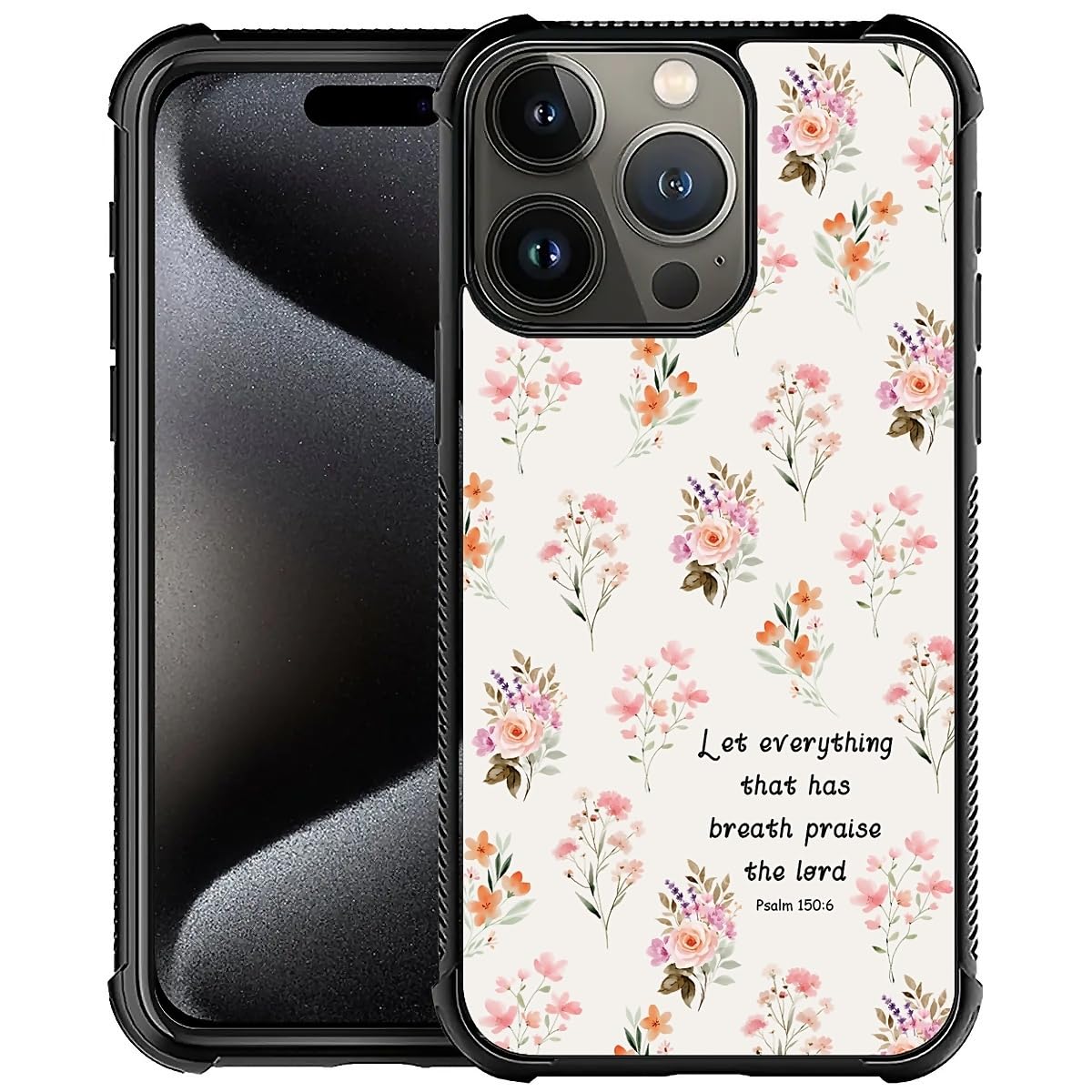 Deaorew For Iphone 16 Pro Max Case | Classic Slim Cover Design | Flowers Bible Scripture
