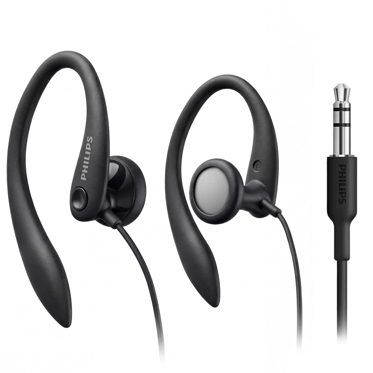 Philips SHS3200BK Flexible Earhook Headphones, Black