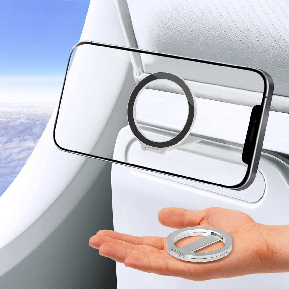 Mini Airplane Magnetic Phone Holder, MagSafe Compatible Magnetic Travel Phone Mount, Must-Have Flight Accessories, Travel Essentials