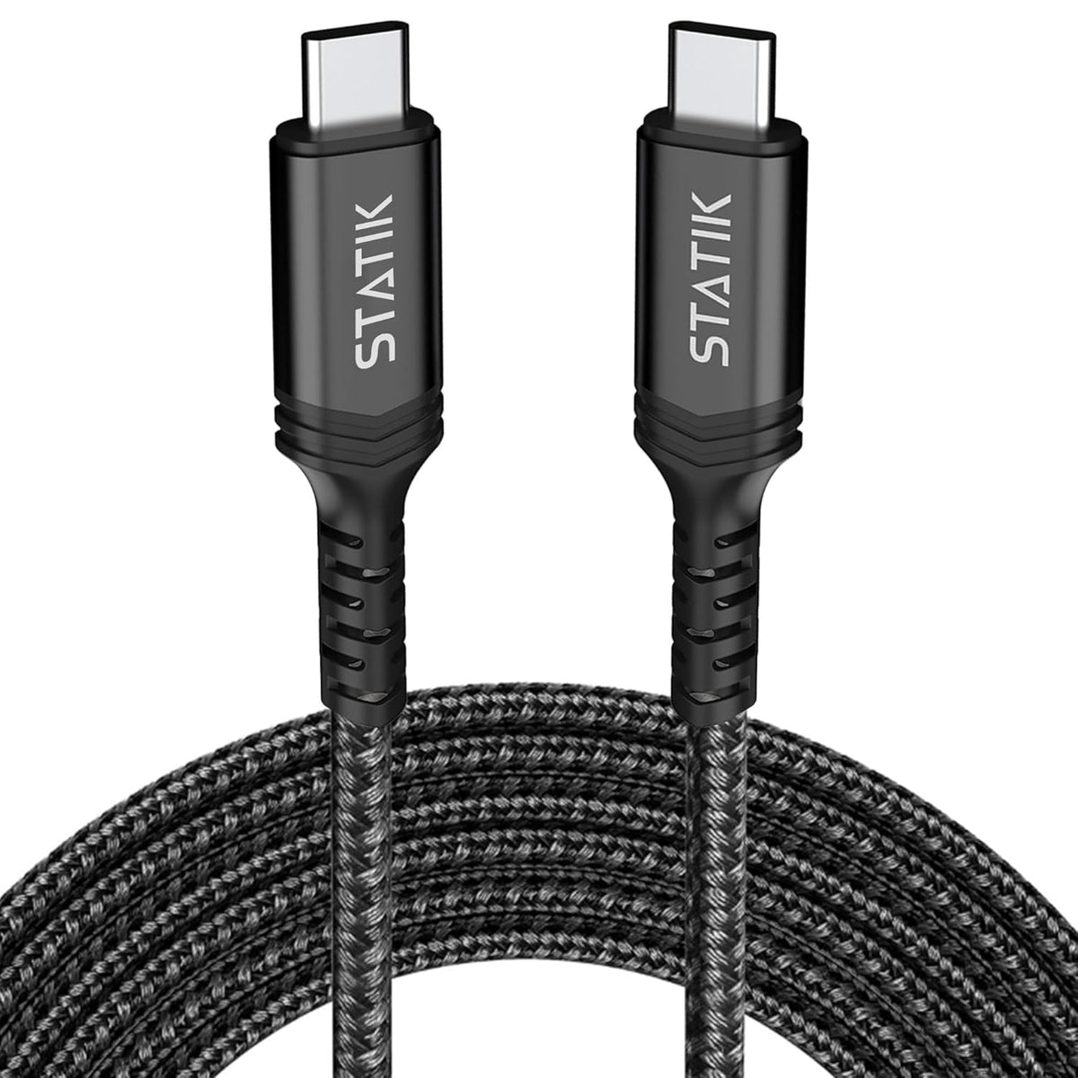 STATIK Durabraid 100W USB C Charger Cable, Type C Fast Charging Cable with Rapid Data Transfer, iPhone 15 Charger Cord,